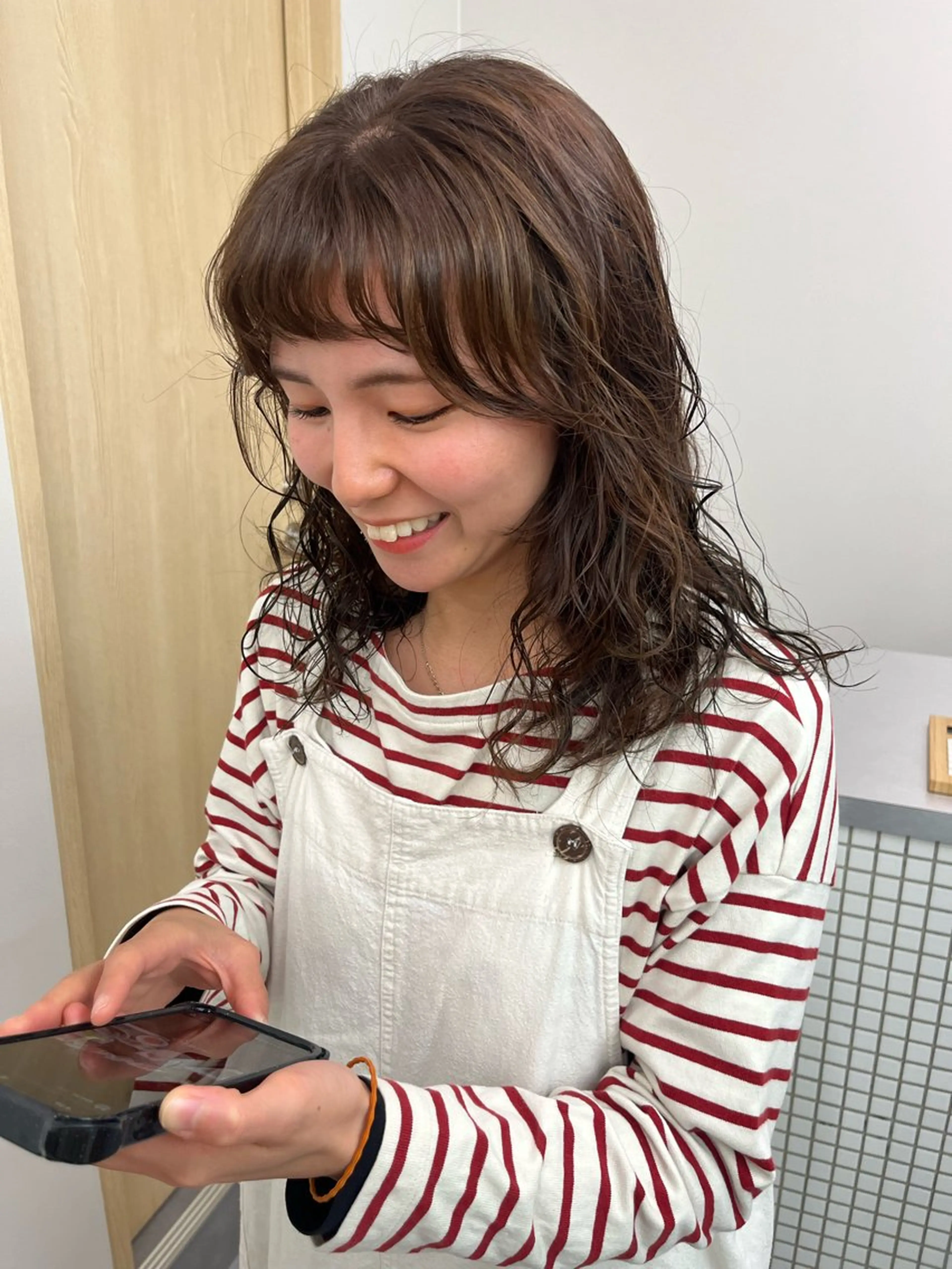 セミロング パーマ セミロングパーマ ニュアンスパーマ 大林 エリコのヘアスタイル