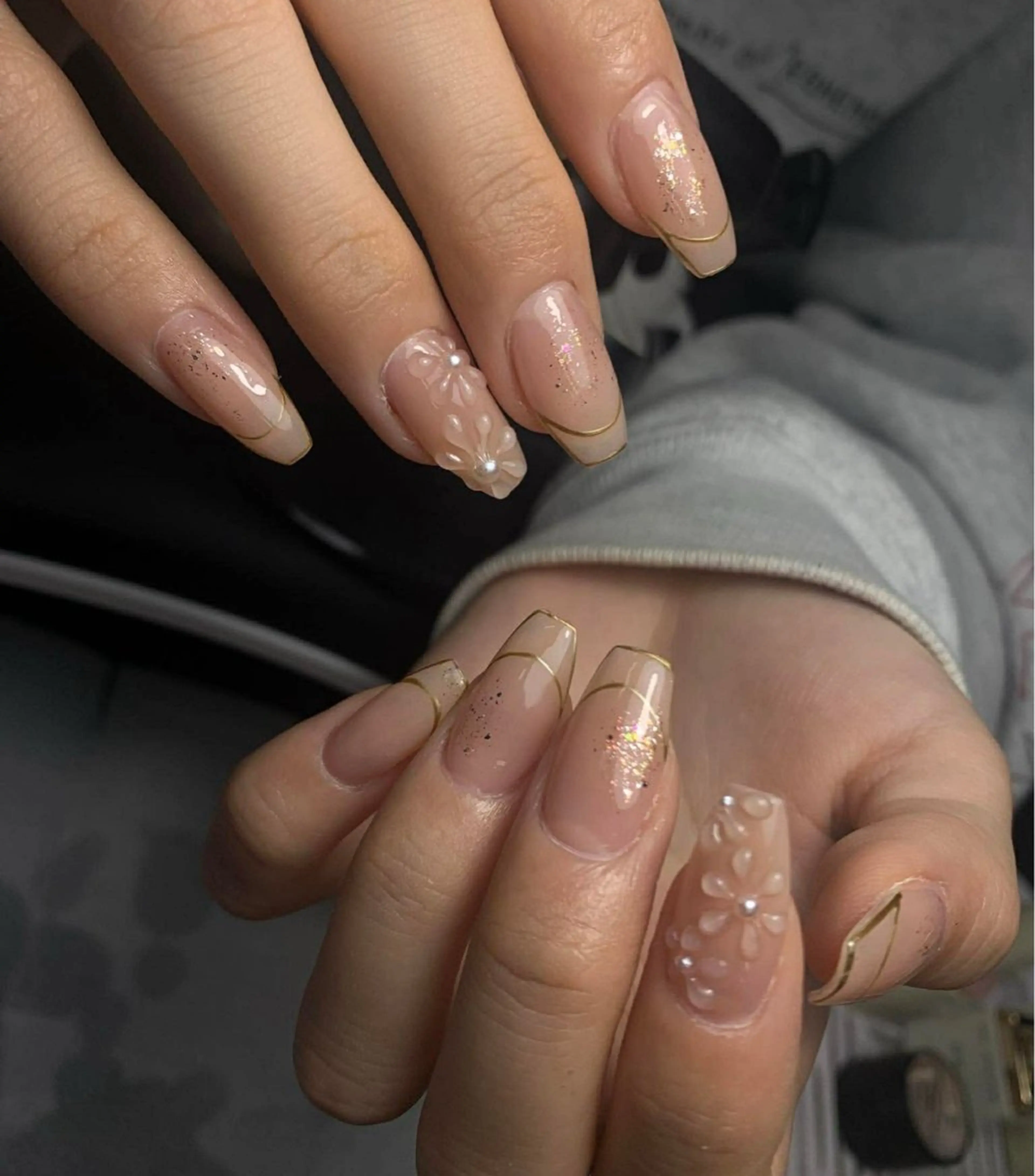 ネイル 韓国ネイル 持ち込み ニュアンスネイル ネイルチップ ハンドネイル Tini ANA.CHUOのネイルデザイン