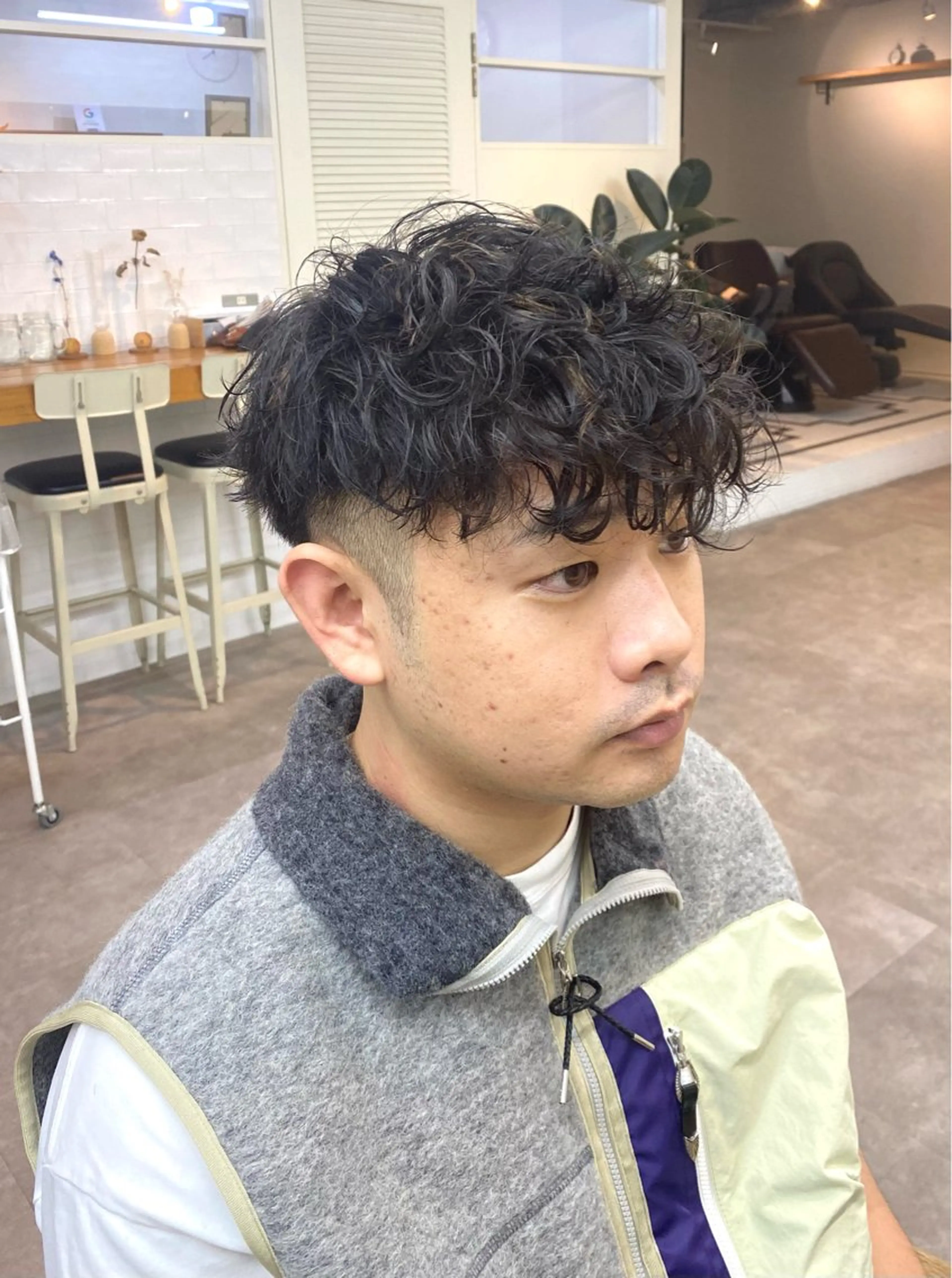 パーマ メンズ メンズパーマ スペインカール 波巻きパーマ カット パーマ シャドウパーマ/ 波巻パーマYu-Kiのヘアスタイル