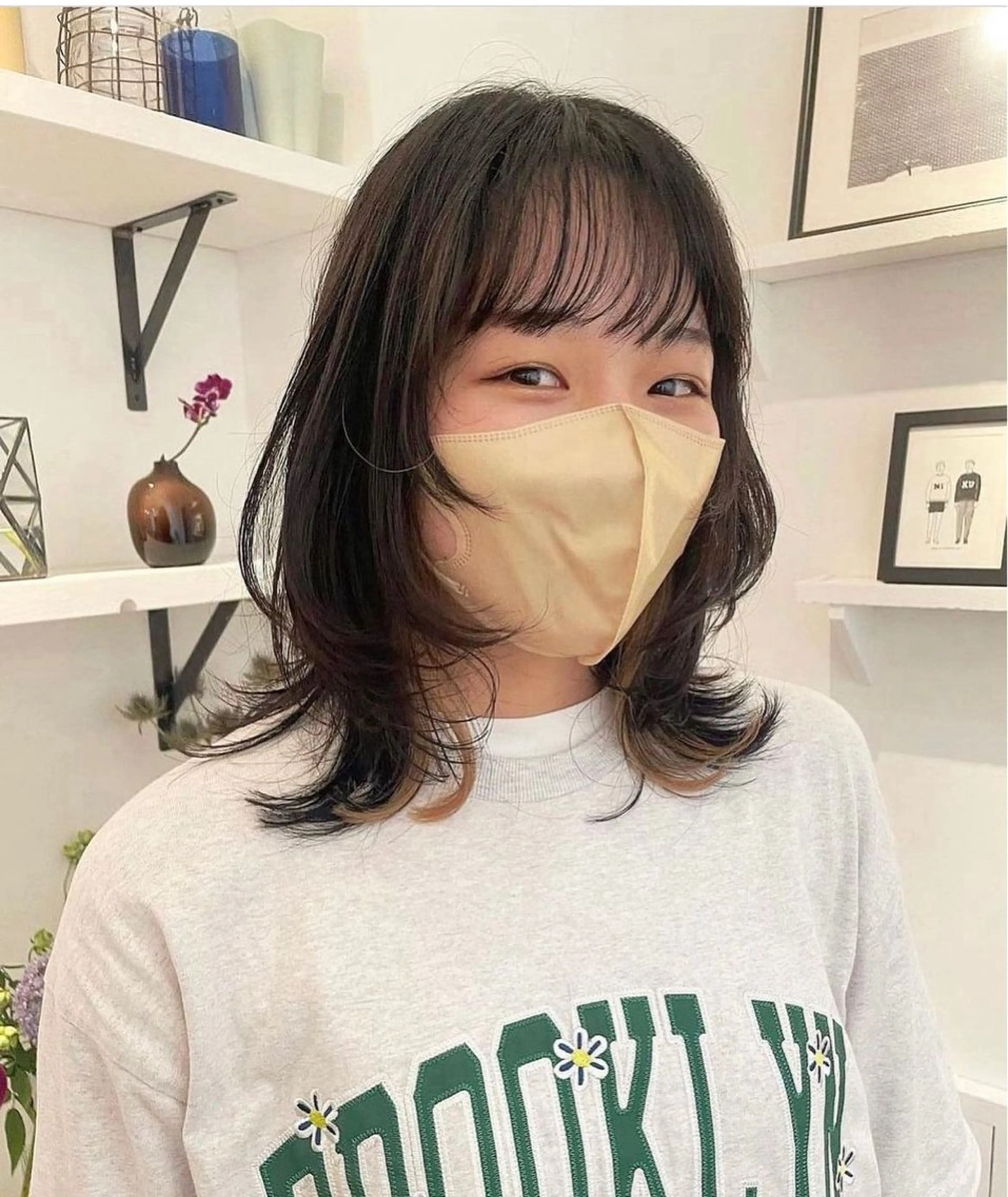 ミディアム カラー ヘアアレンジ ブリーチ インナーカラー ウルフカット カット ヘアカラー トリートメント 髪質改善ストレート✨ パーマヘア✨YUKIのヘアスタイル