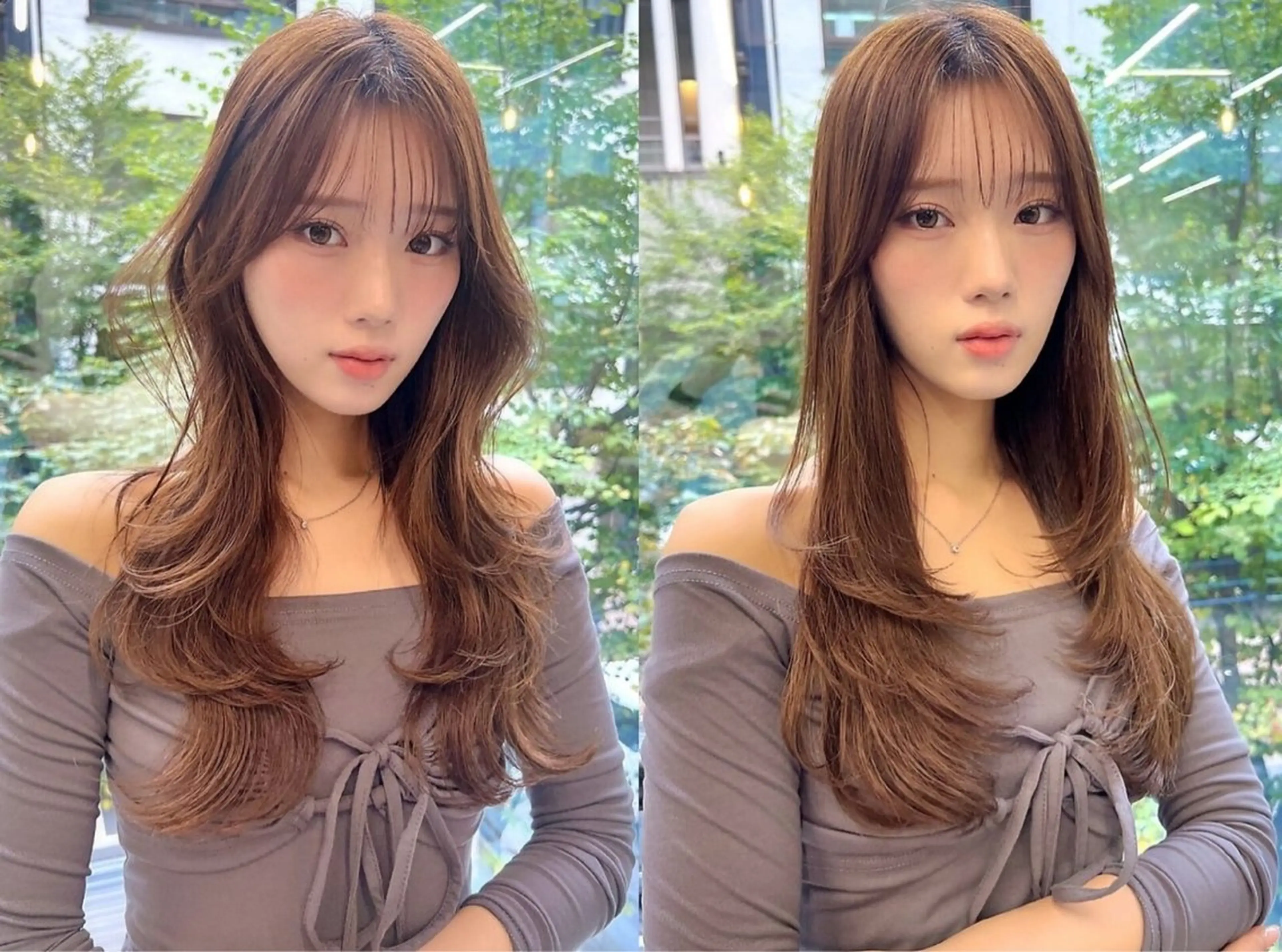 セミロング カット ヘアカラー トリートメント レイヤー×顔周 り×髪質改善/MIUのヘアスタイル