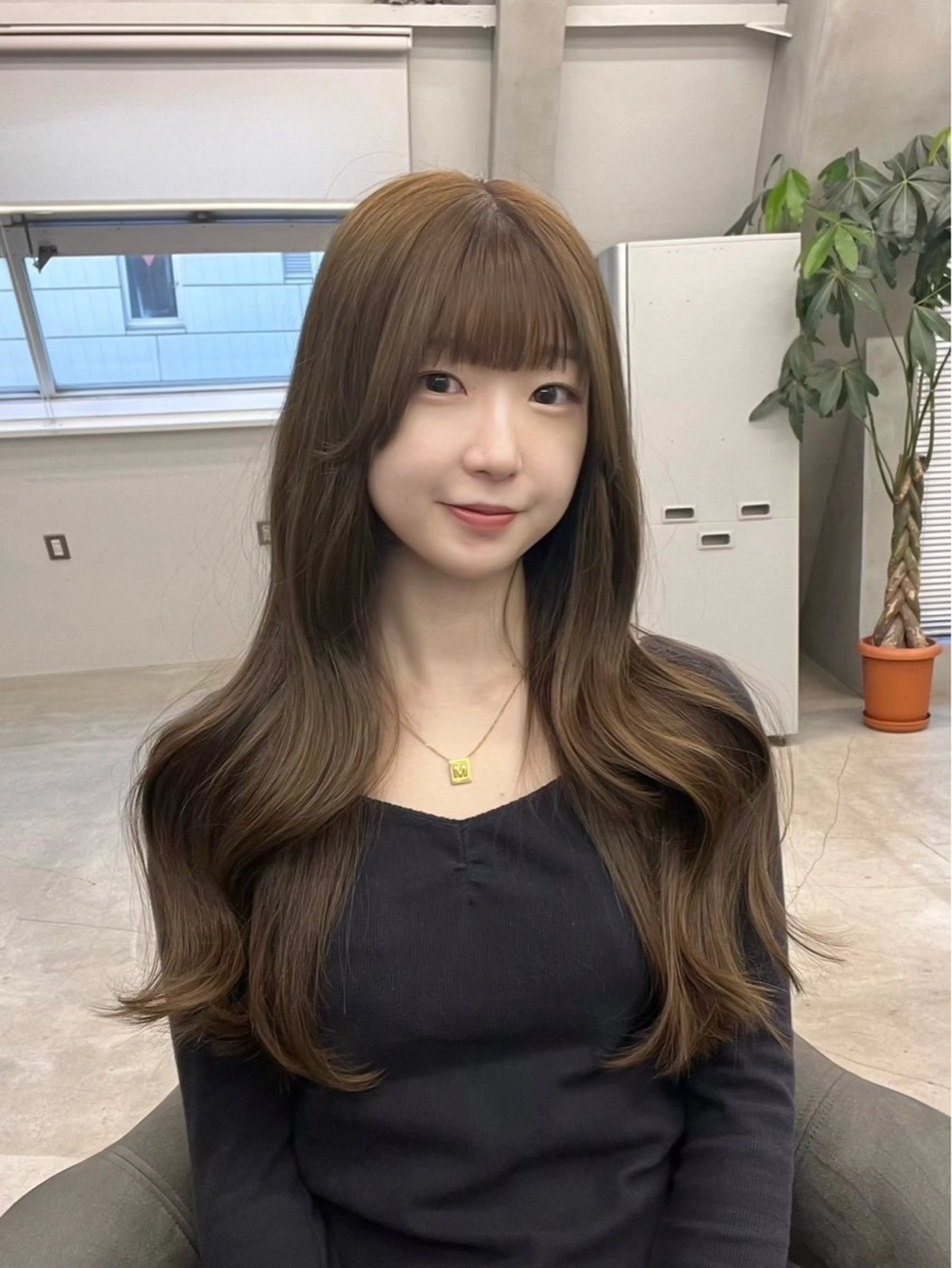 ロング カット ヘアカラー トリートメント 💗韓国ヘア/透明感 💗若菜あいこのヘアスタイル