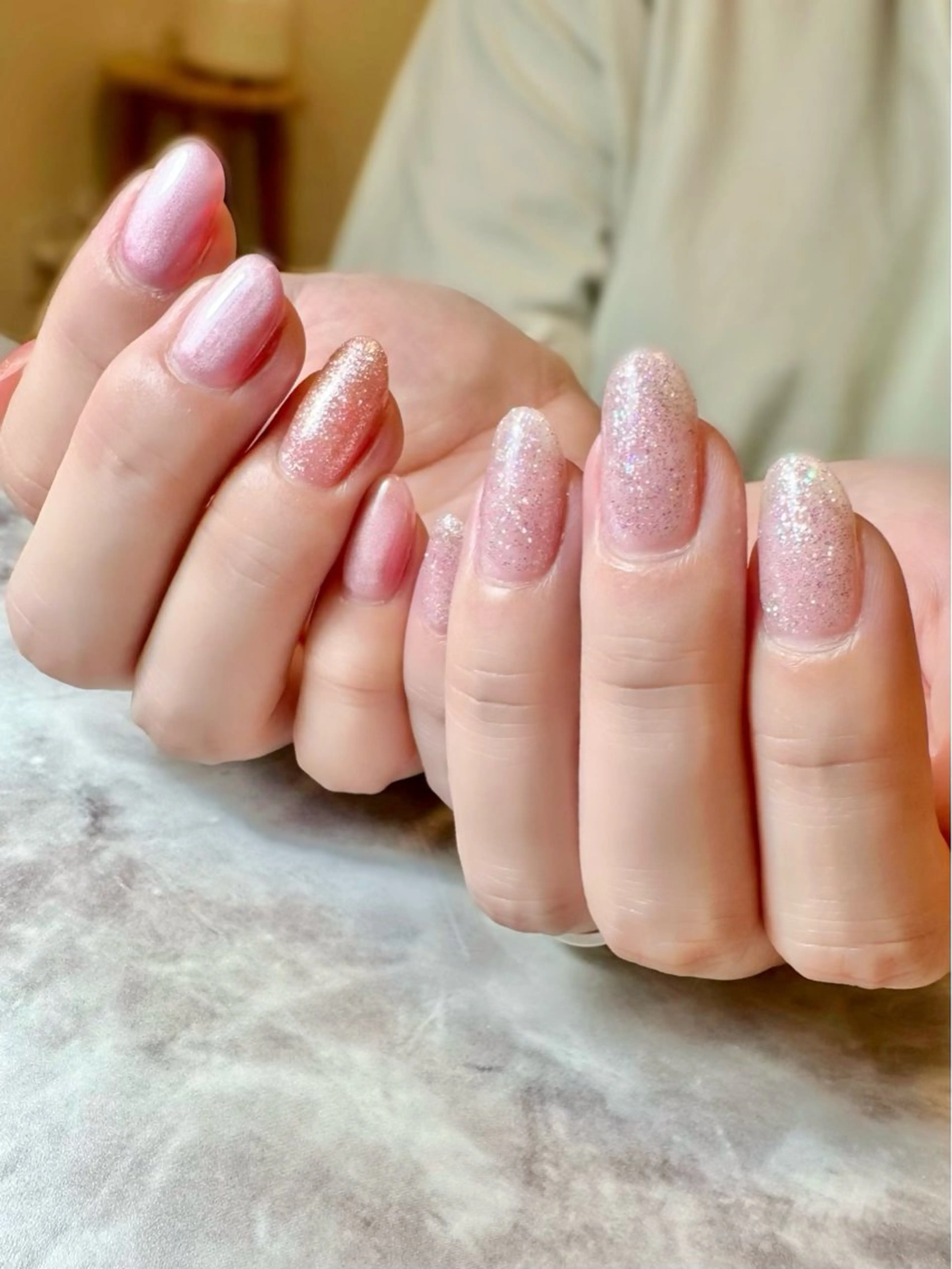 ネイル 氷ネイル・うるうるネイル キラキラネイル ラメ(グリッター) マグネットネイル ワンカラーネイル ハンドネイル 岐南ネイル HATAnailのネイルデザイン