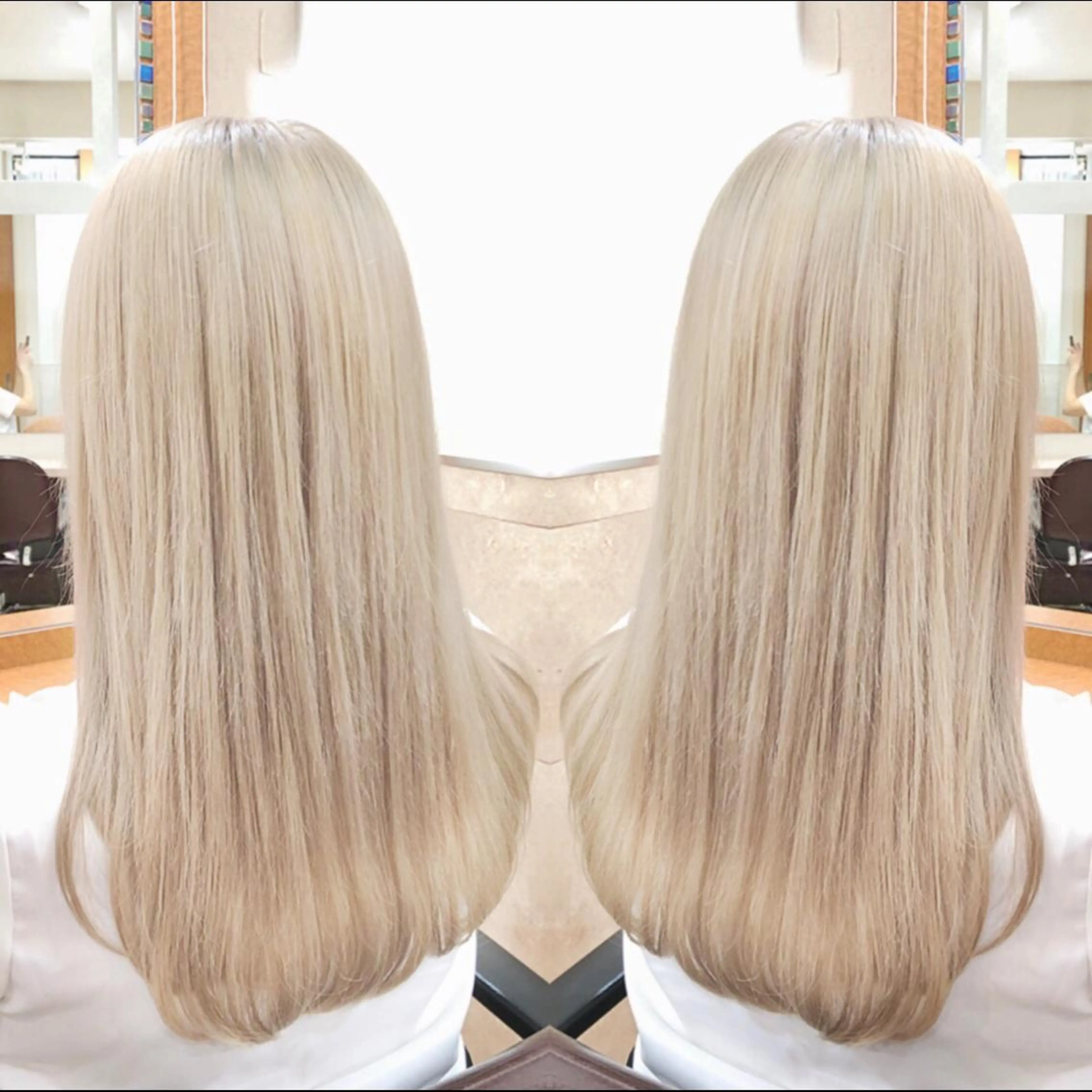 ロング カラー ブリーチ ヘアカラー ヘアセット 韓国ヘア🤍髪質改善 🇰🇷AKANEのヘアスタイル