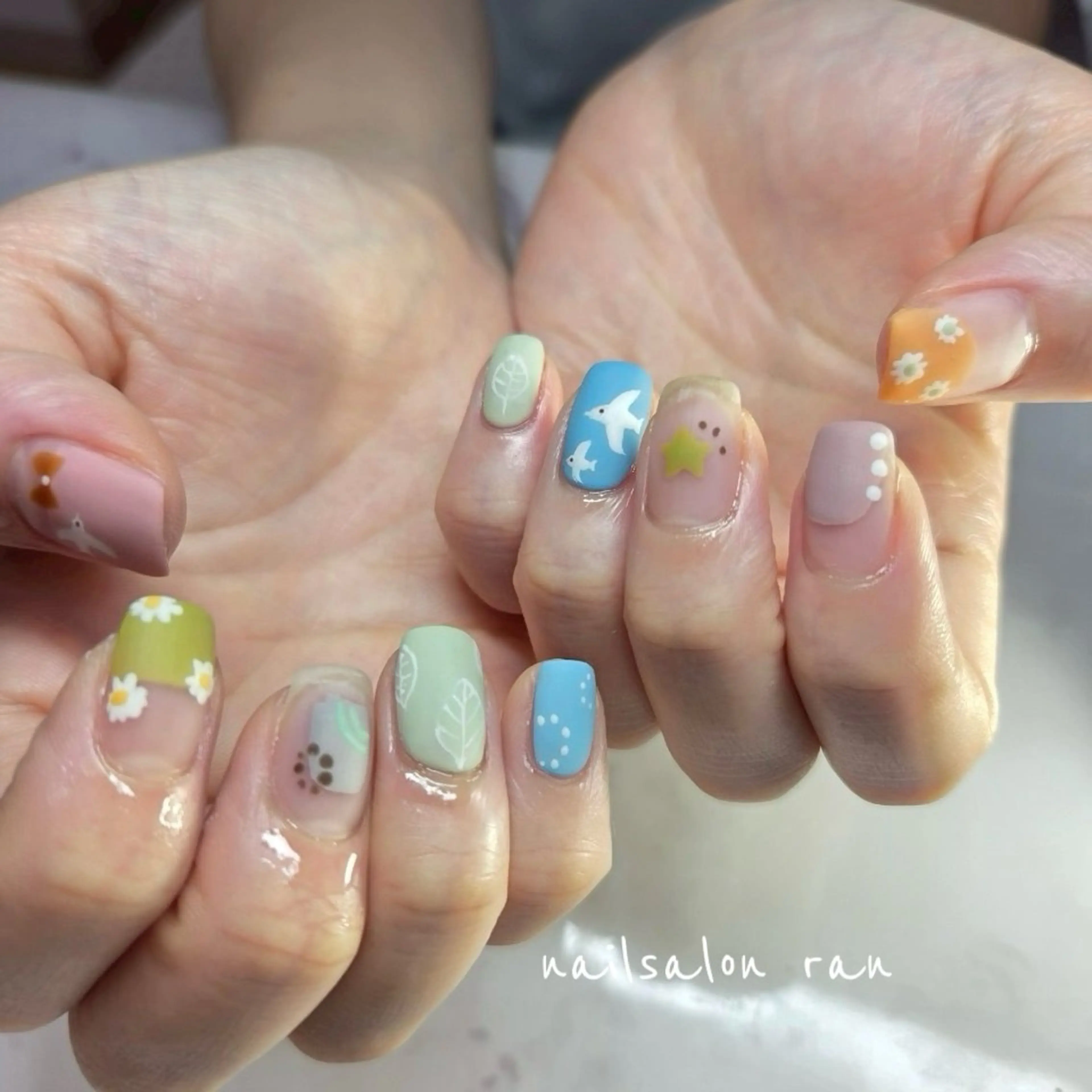 ネイル アートネイル マットネイル ハンドネイル ハンドケア nailsalon ranのネイルデザイン