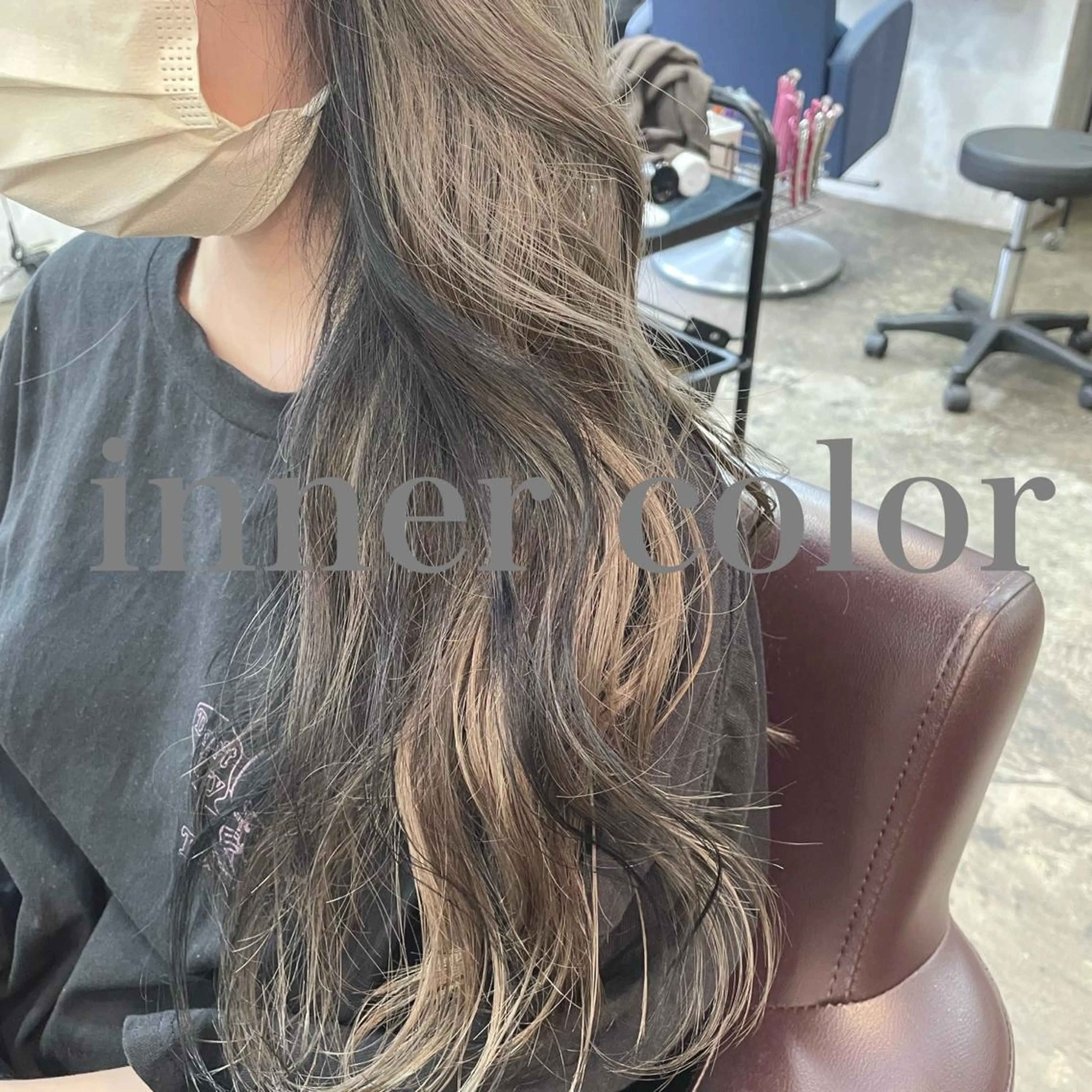 🌈✨【U24学割】髪質改善インナーカラーエステ🌈(インナーブリーチ＋フルカラー)顔周りカットのみ学生証のご提示で割引の写真