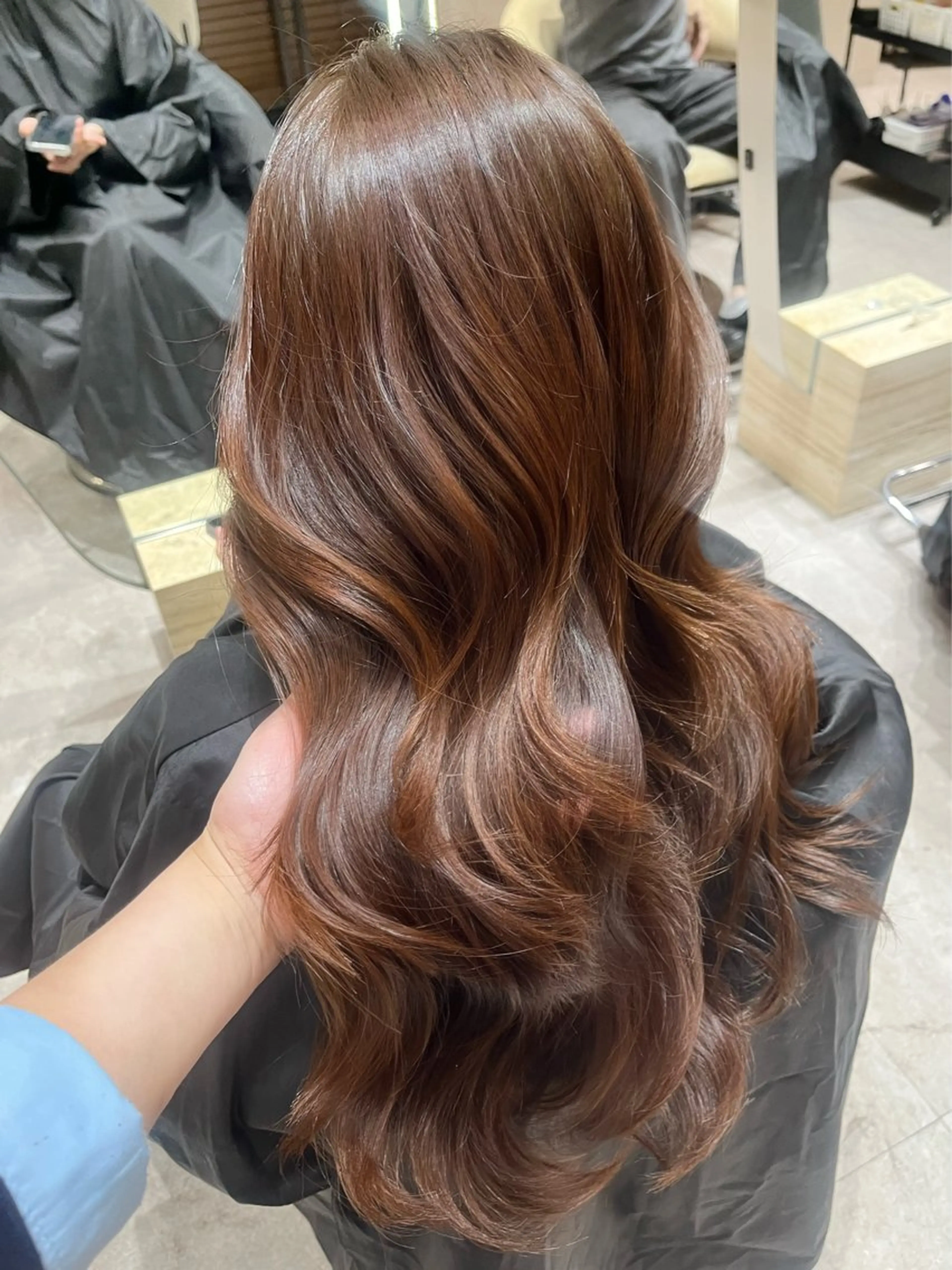 セミロング カラー ヘアカラー 顔周りカット/ 透明感カラー/ユナのヘアスタイル