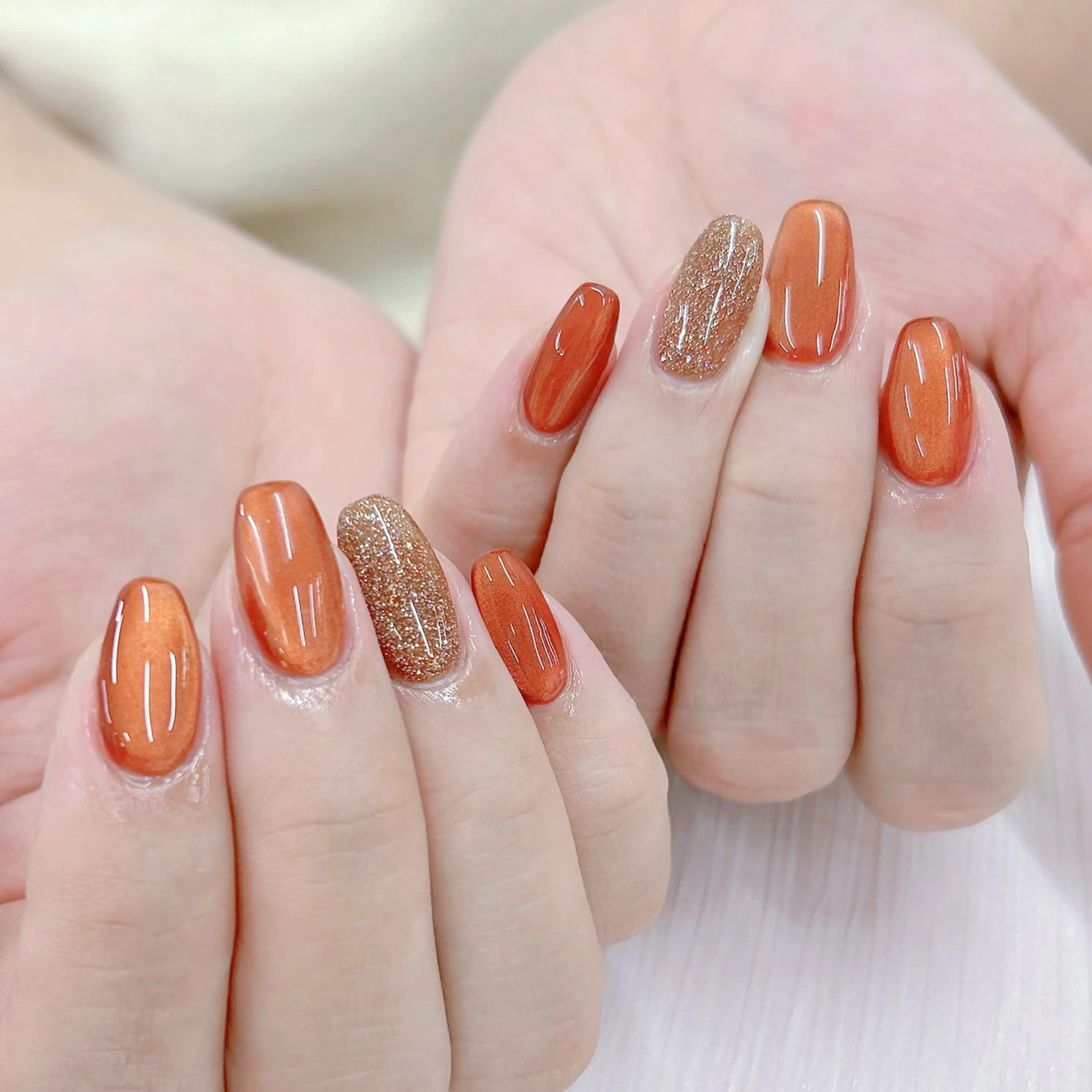 ネイル ブラウン マグネットネイル ハンドネイル キャンアイドレッシー 新小岩のネイルデザイン