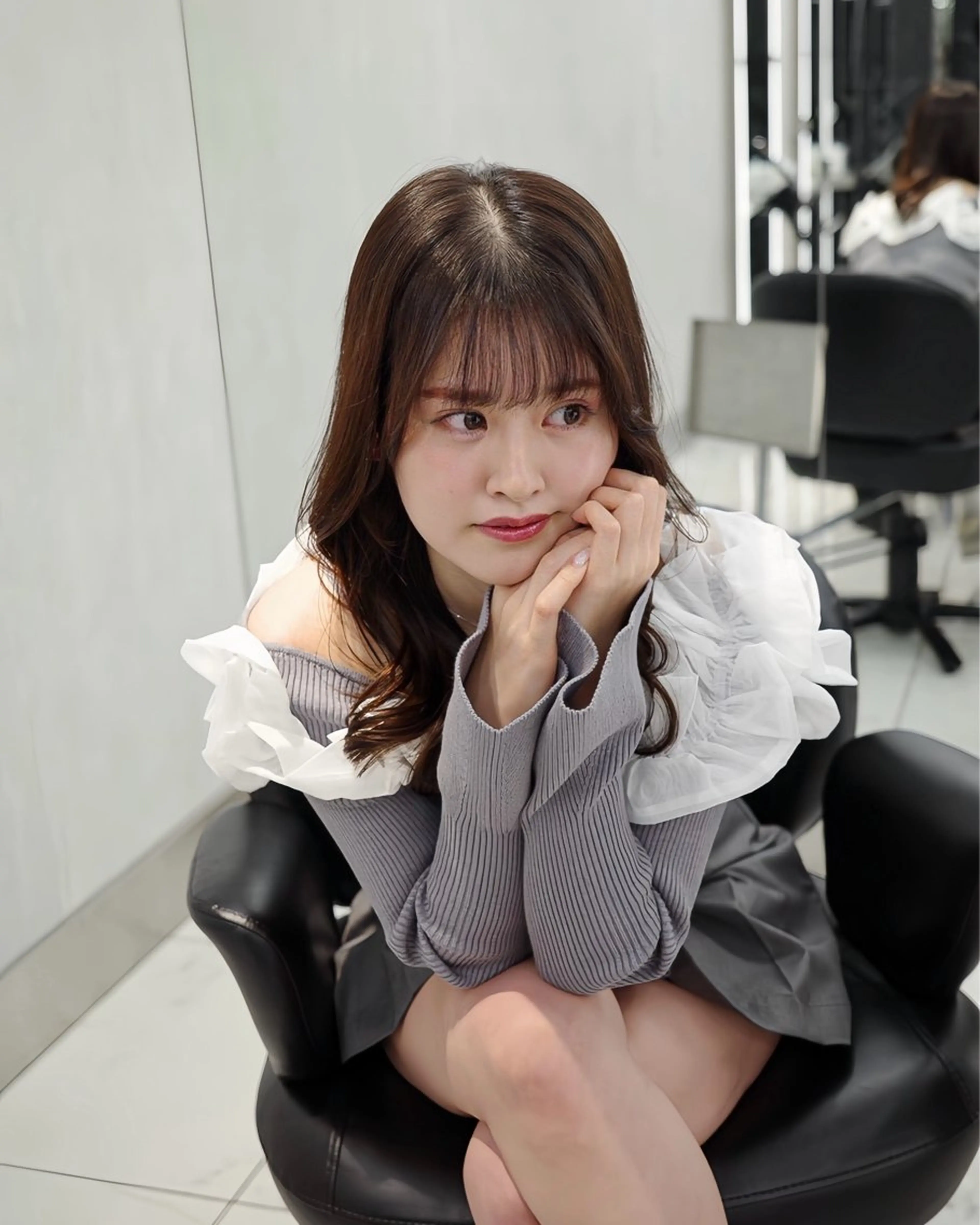 ミディアム レイヤーカット カット ヘアカラー トリートメント 髪質改善VALETTE福岡天神所属・髪質改善/レイヤー /韓国ヘアNOBUのヘアスタイル