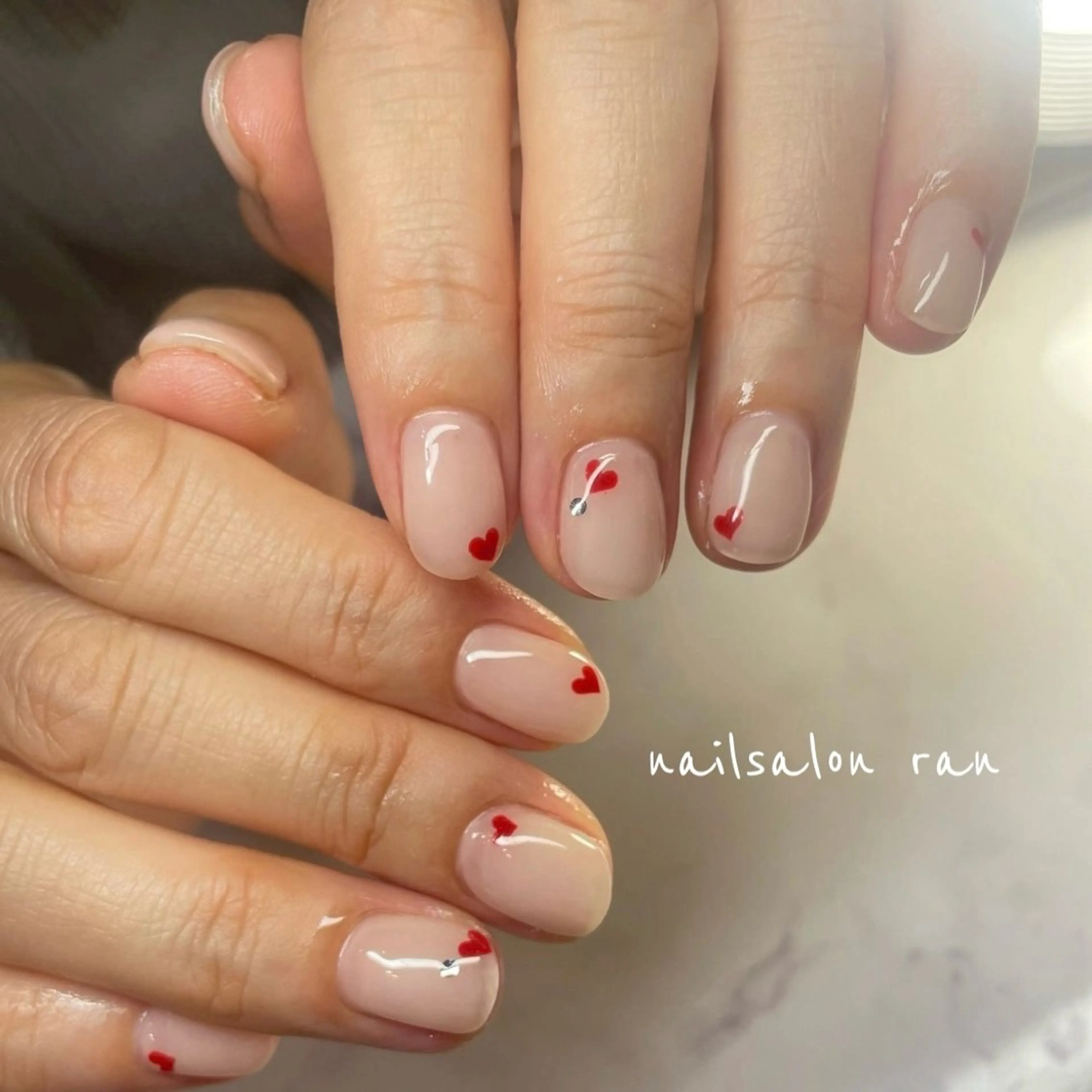 ネイル ハート ハンドネイル ハンドケア nailsalon ranのネイルデザイン
