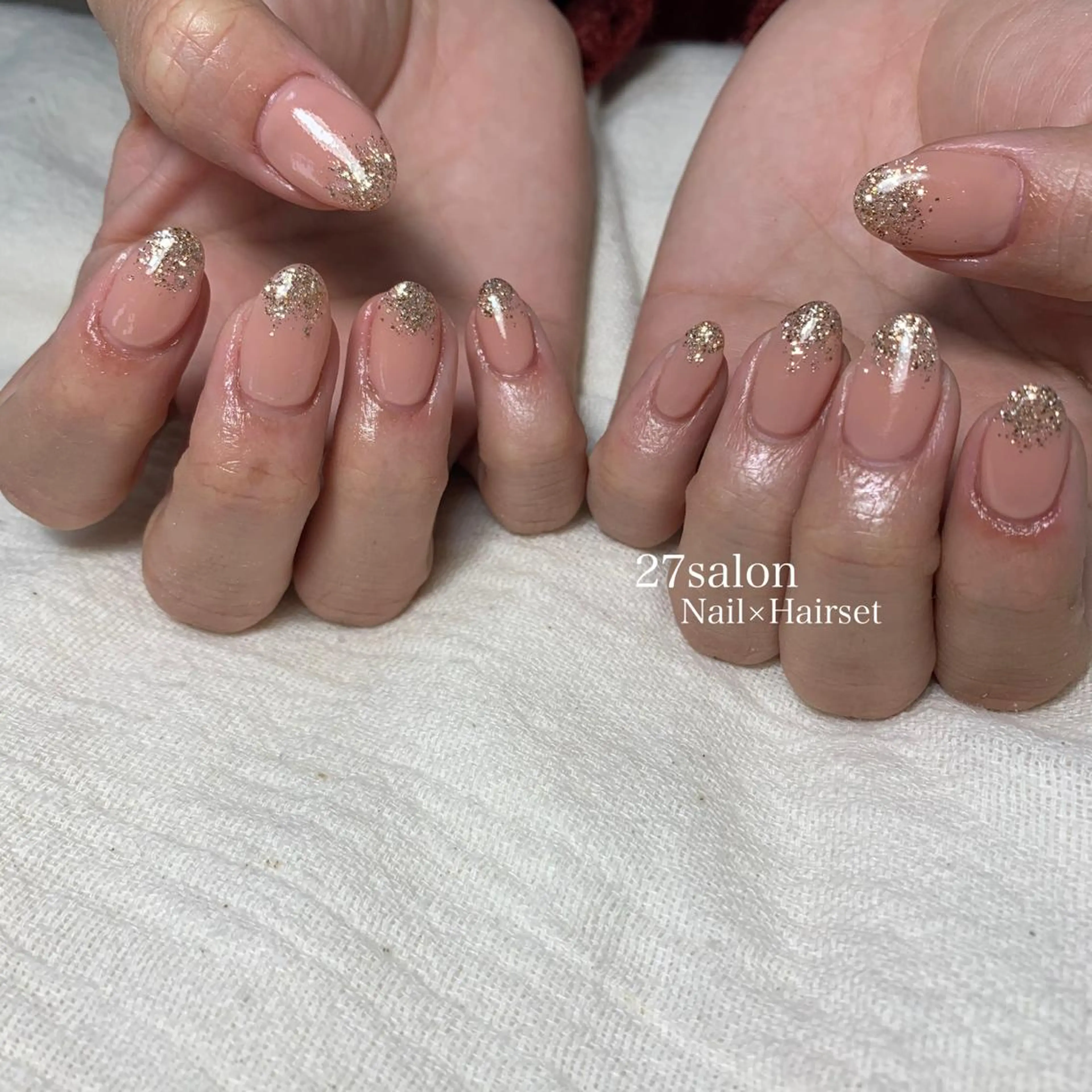 ネイル ラメ(グリッター) ラメグラデーション 27salon yuinaのネイルデザイン