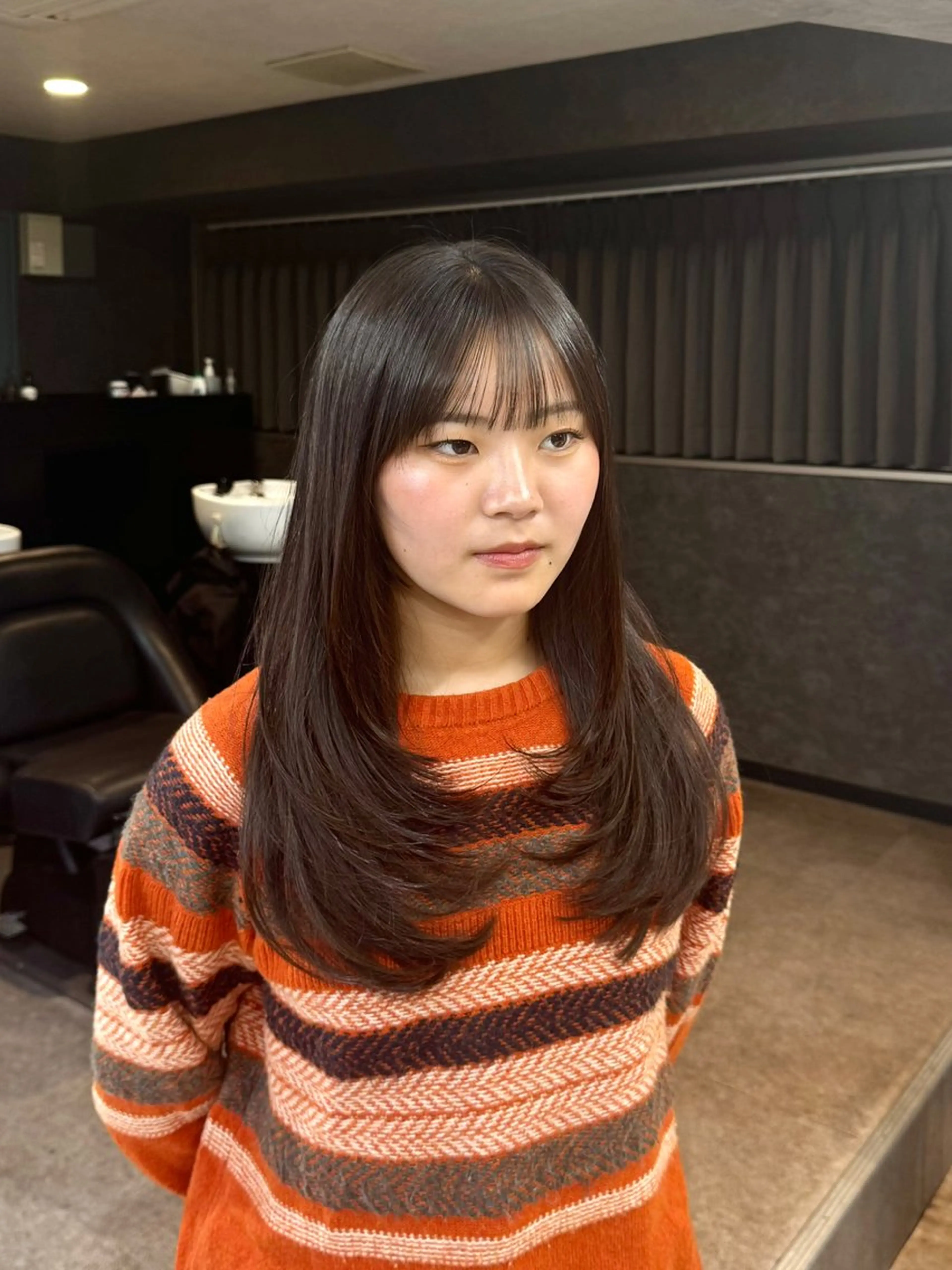 ロング カラー カット ヘアカラー 新宿/顔周りカット/ レイヤー/YUYAのヘアスタイル