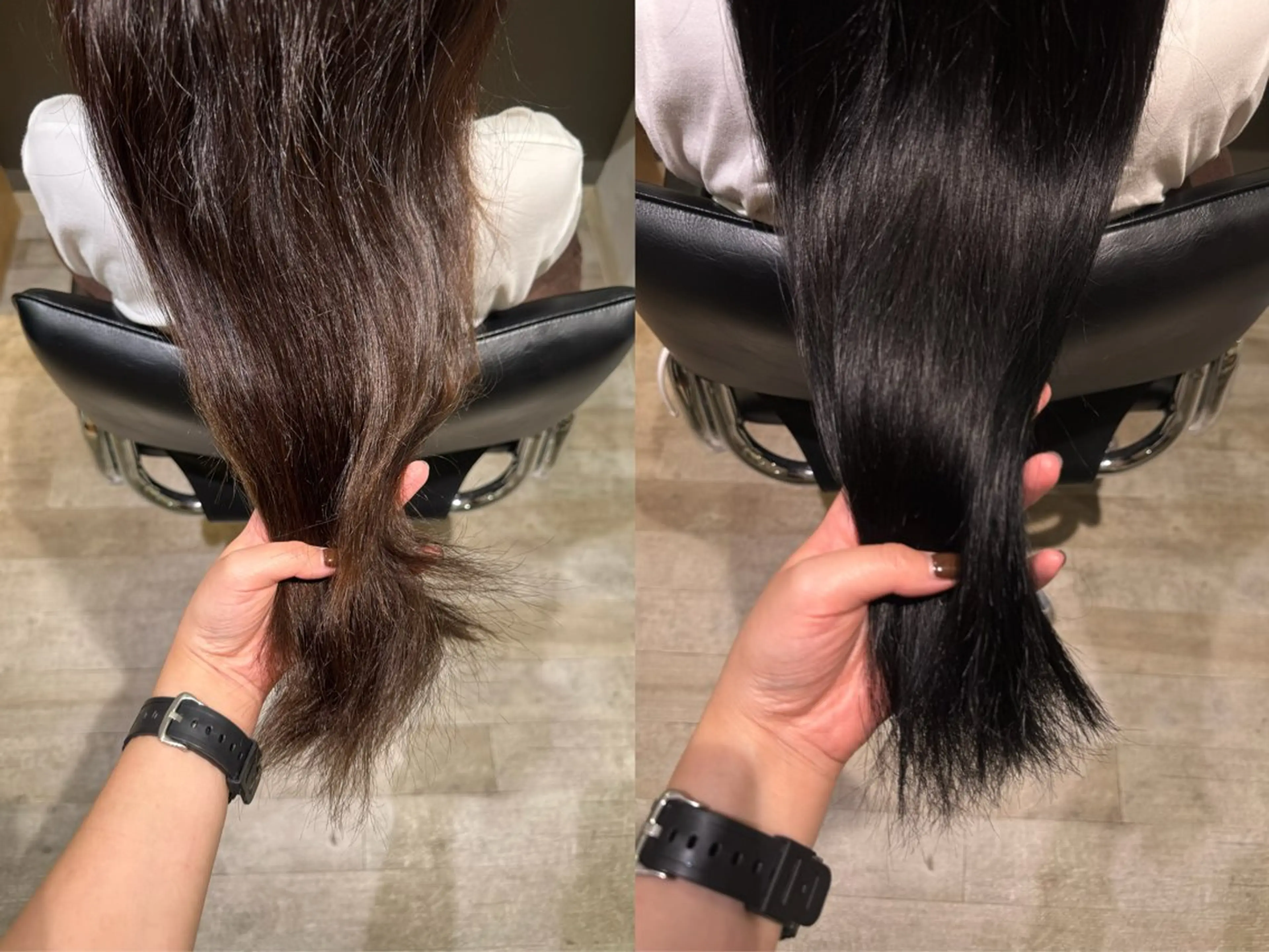 カラー 黒髪 ブルーカラー ブルーブラック ブラウンカラー YOLO by diar所属・飯野 ゆめかのヘアスタイル