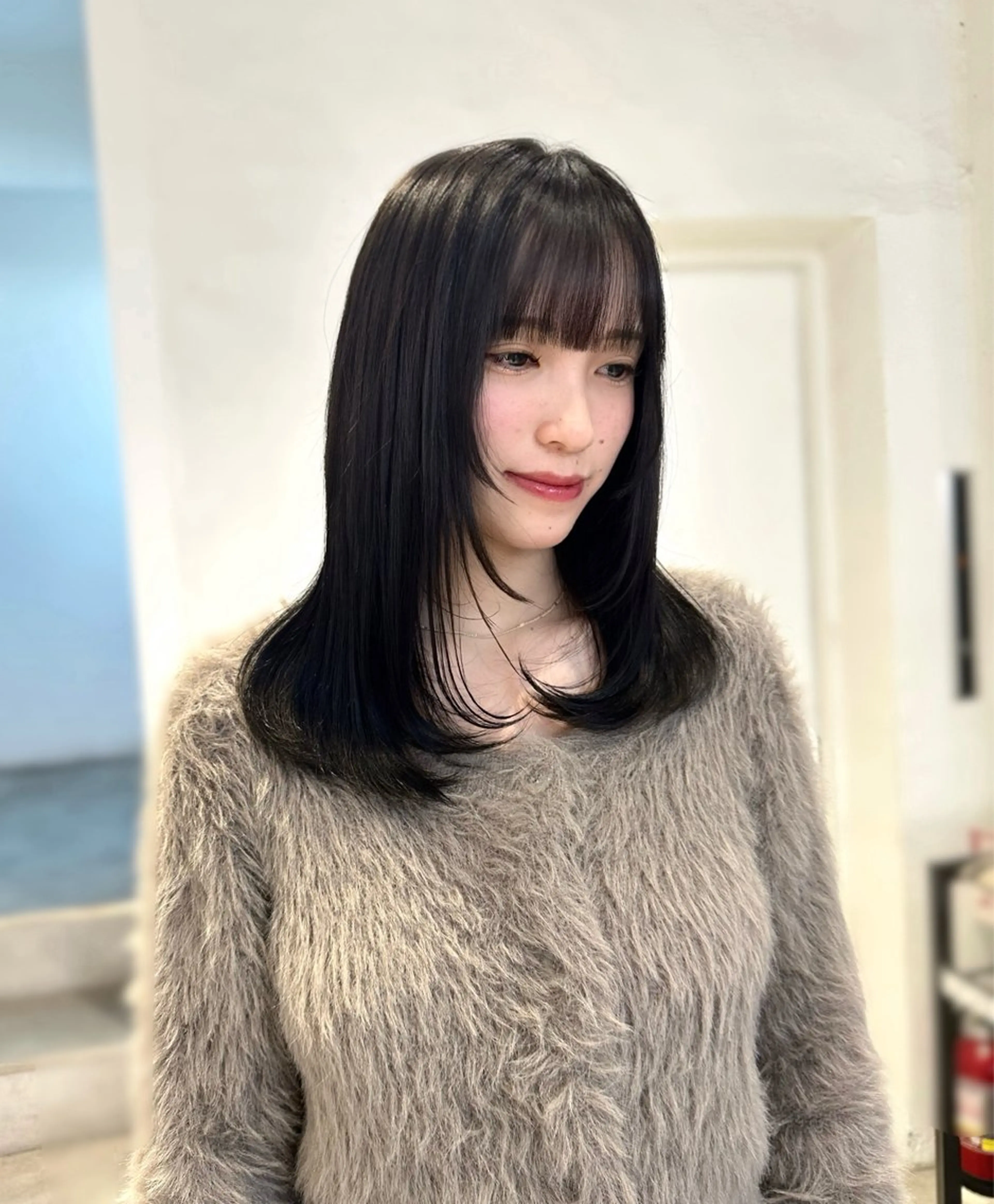 ミディアム レイヤーカット 🎀韓国レイヤー特化 🎀ベージュ/ミクのヘアスタイル