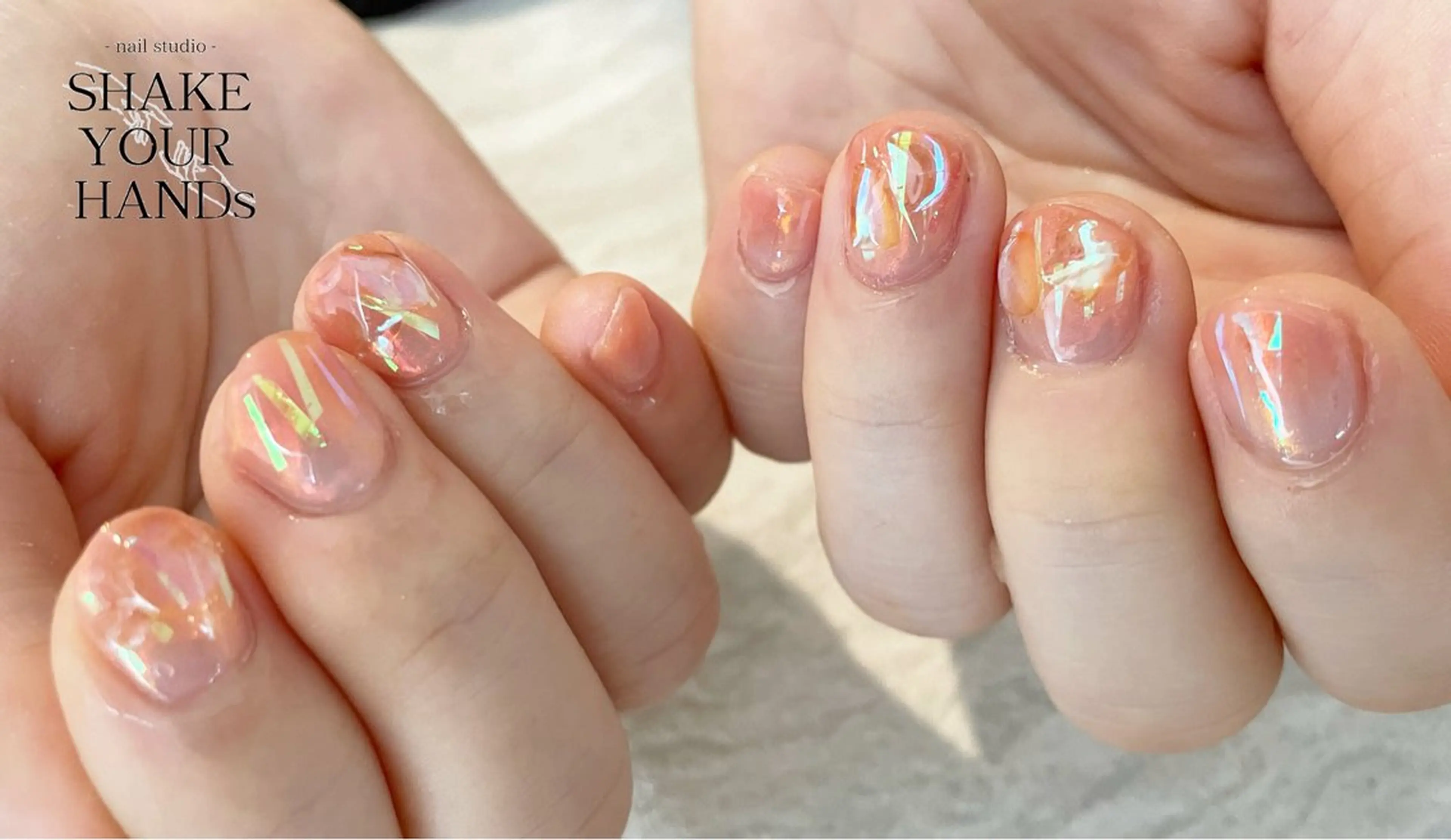 ネイル オレンジ ネイルスタジオ シェイクユアハンズのネイルデザイン