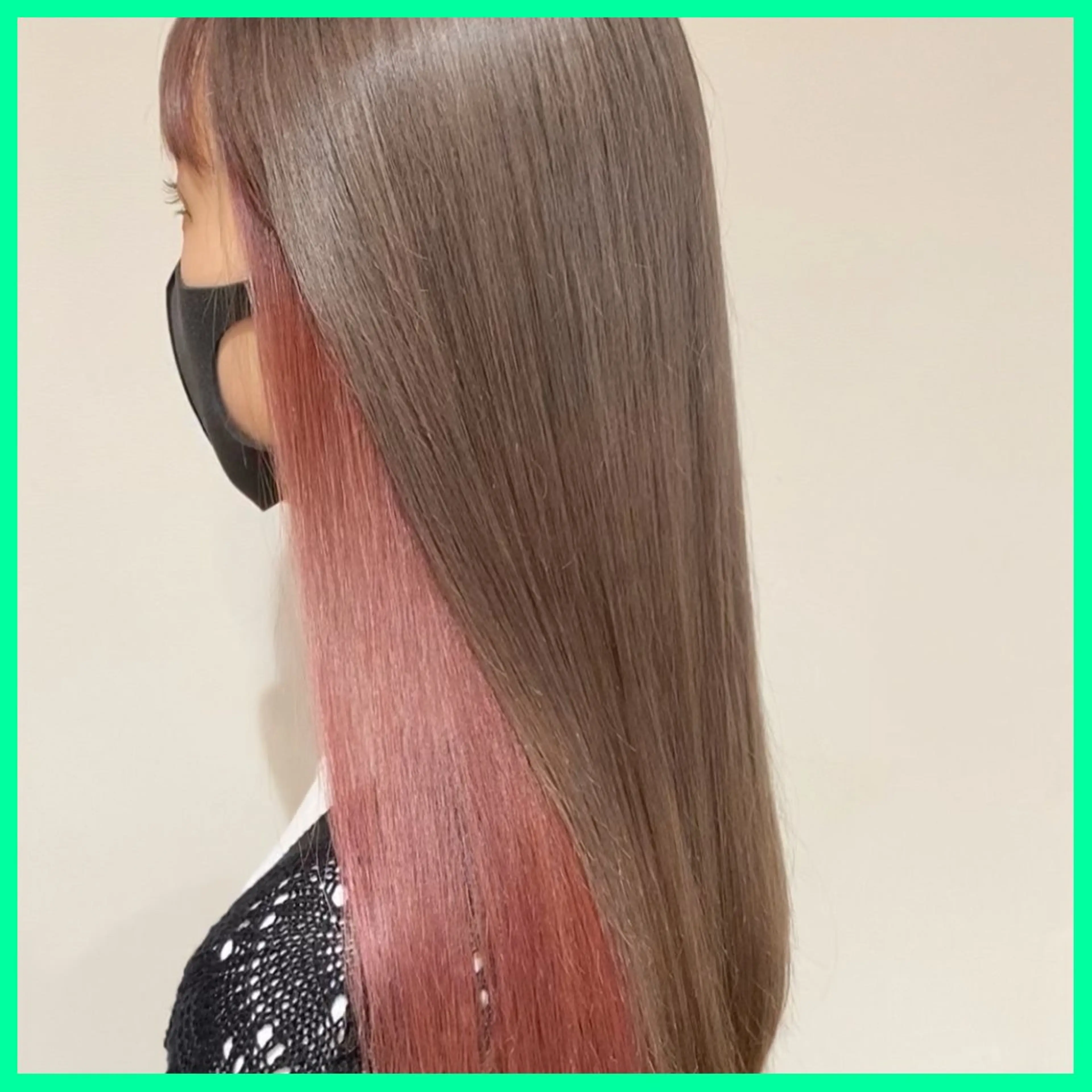 セミロング カラー アッシュ バレイヤージュ ベージュカラー ブリーチ ケアブリーチ AMI Hair  supply所属・髪質改善カラー 韓国風レイヤーのヘアスタイル