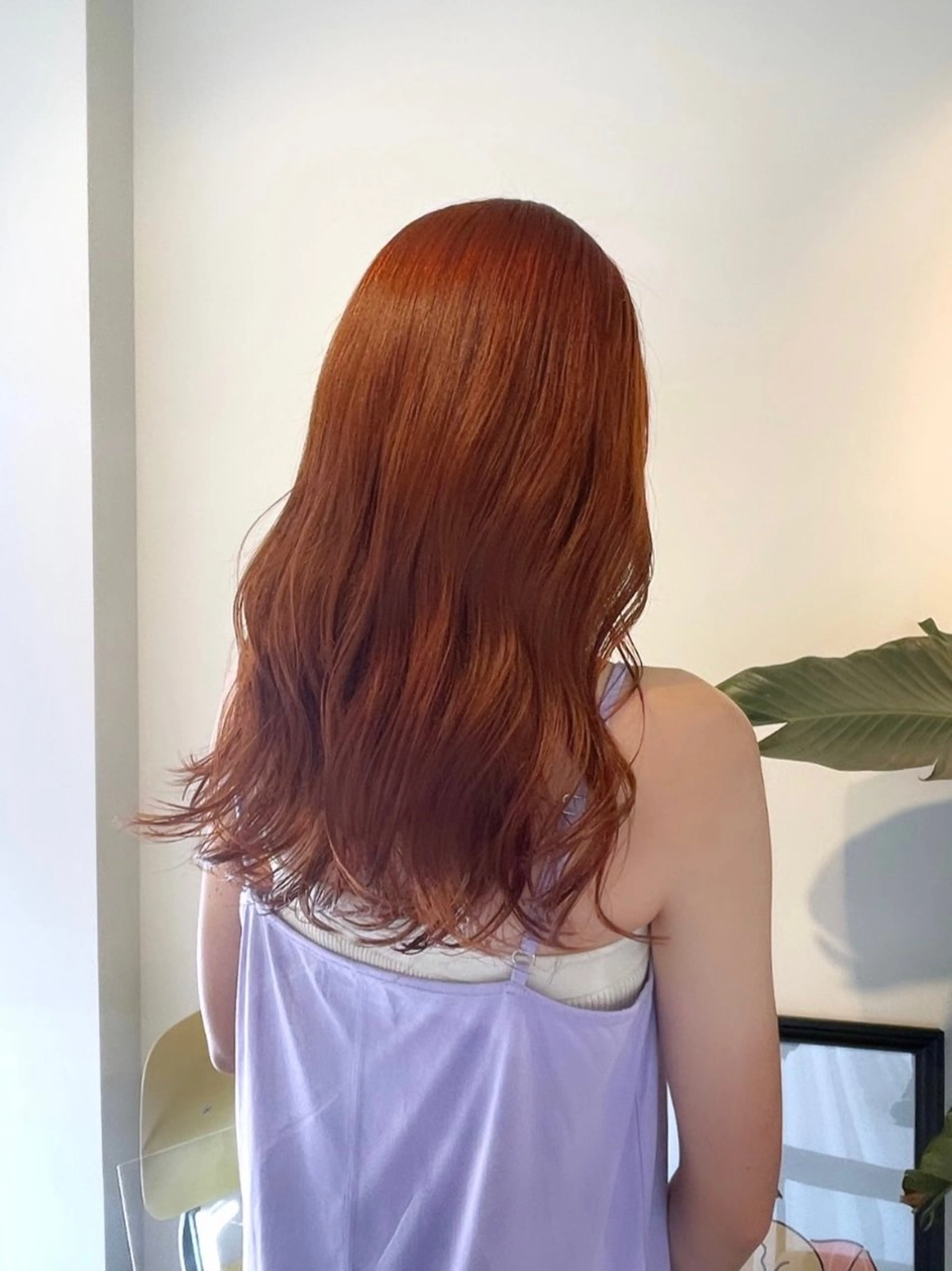 ロング カラー ブラウンカラー オレンジ オレンジブラウン ヘアカラー トリートメント 若月 あやかのヘアスタイル