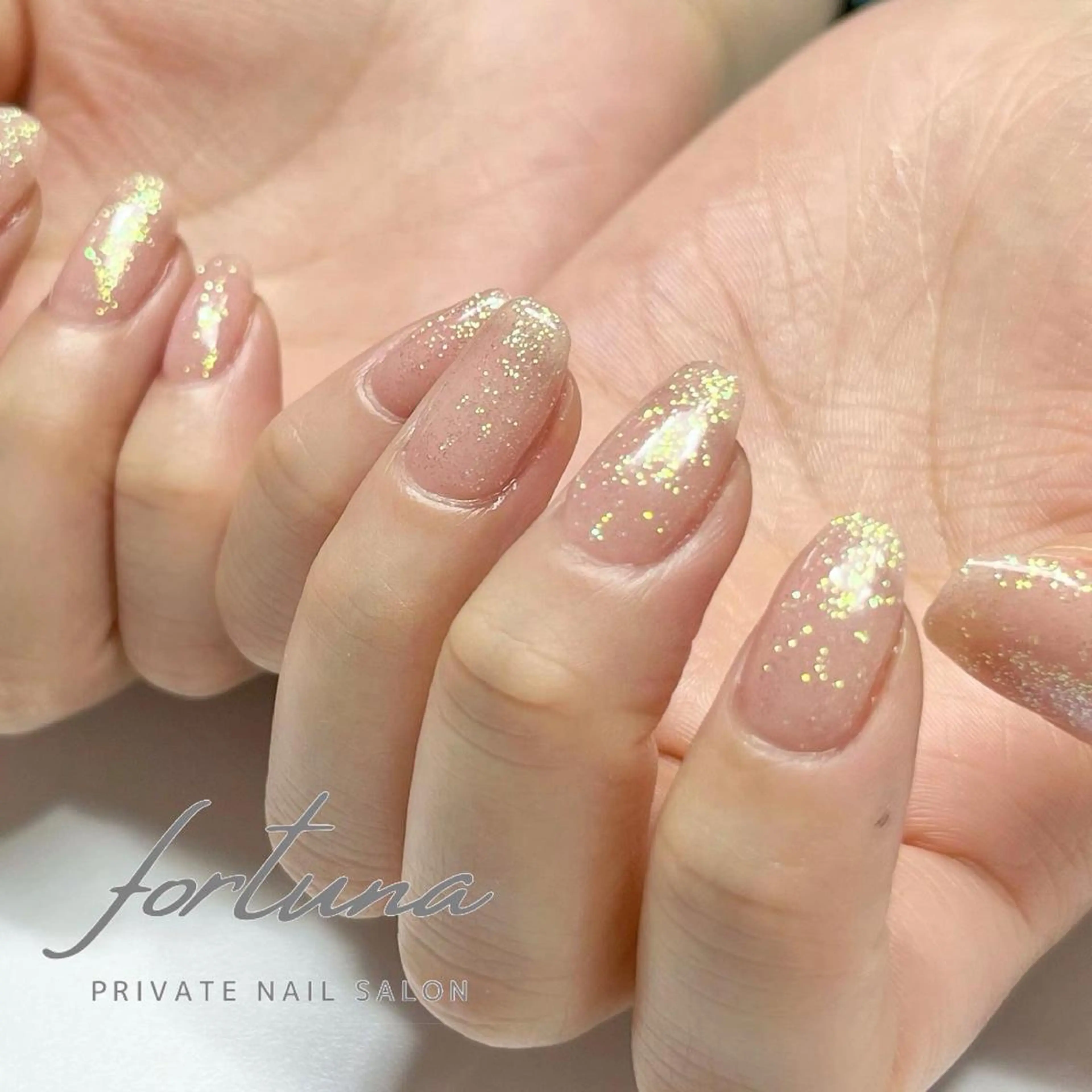 ネイル アートネイル ジェルネイル ラメ(グリッター) オフィスネイル ワンカラーネイル ハンドネイル fortuna 武藤裕美のネイルデザイン