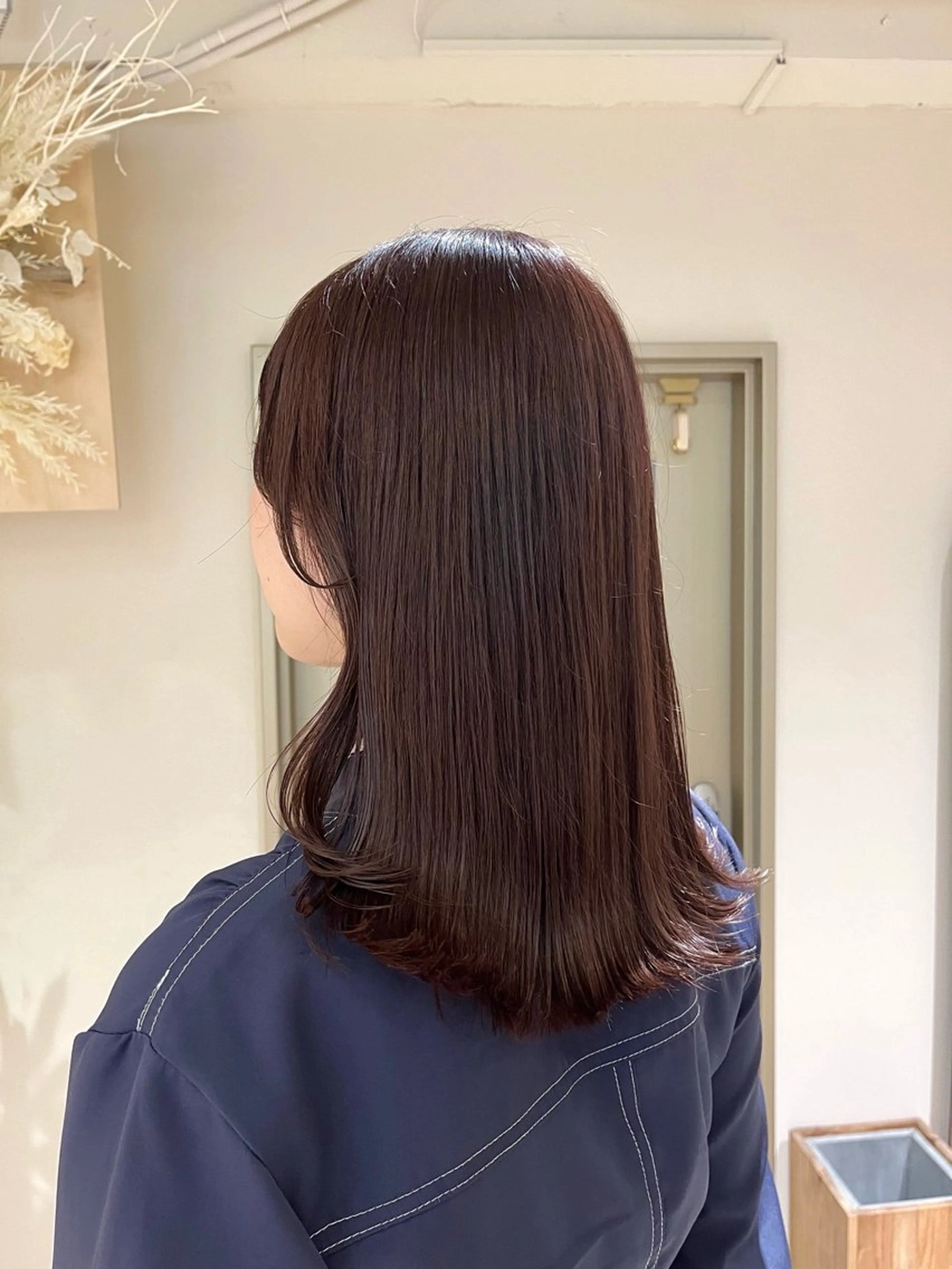 セミロング カラー ブラウンカラー ラベンダーカラー ラベンダーブラウン カット ヘアカラー KANO🌷 ブリーチなしカラーのヘアスタイル