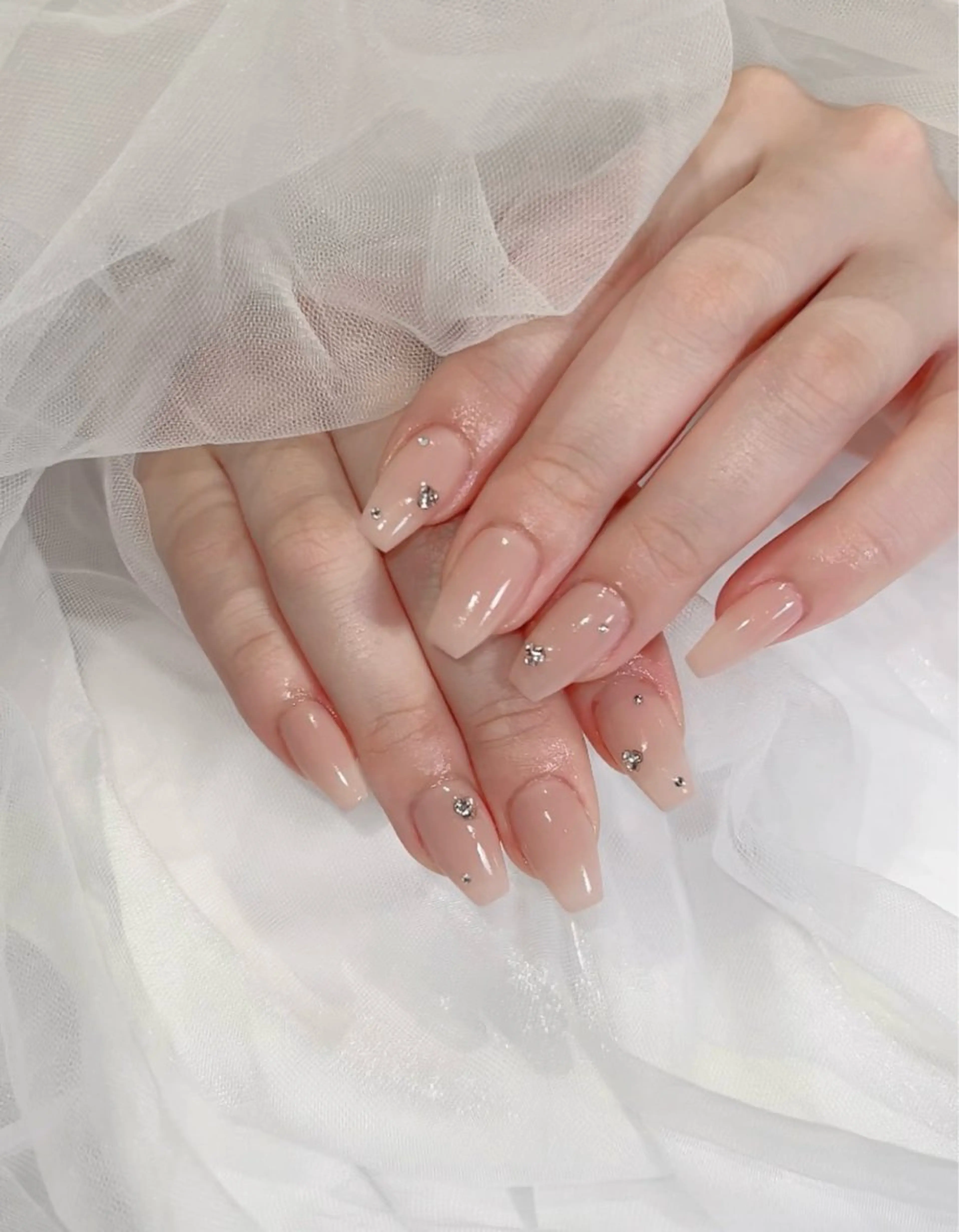 【オフあり】10本チップ長さ出し+ワンカラーorラメグラの写真