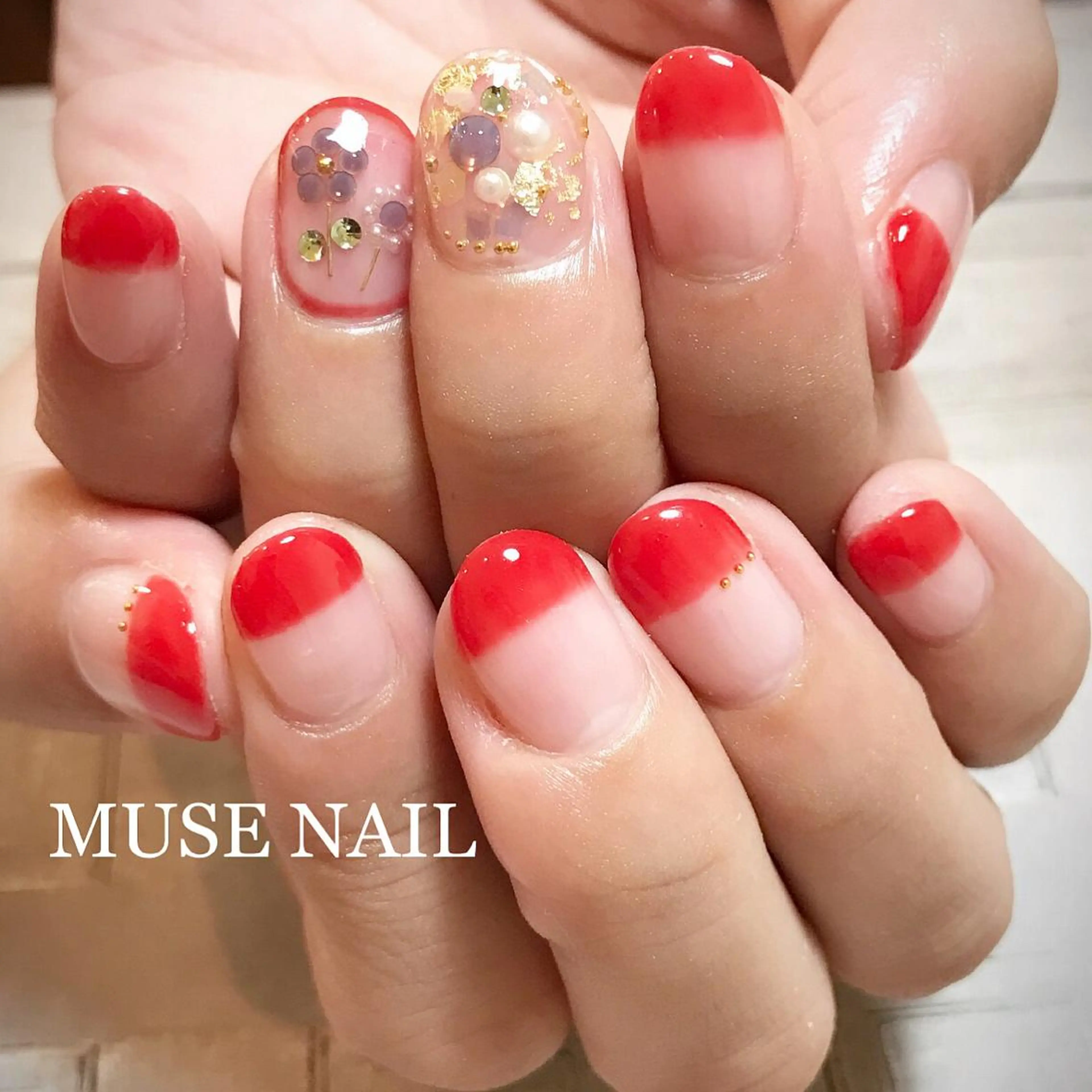 ネイル フラワーネイル ストーンネイル jdn kayokoのネイルデザイン