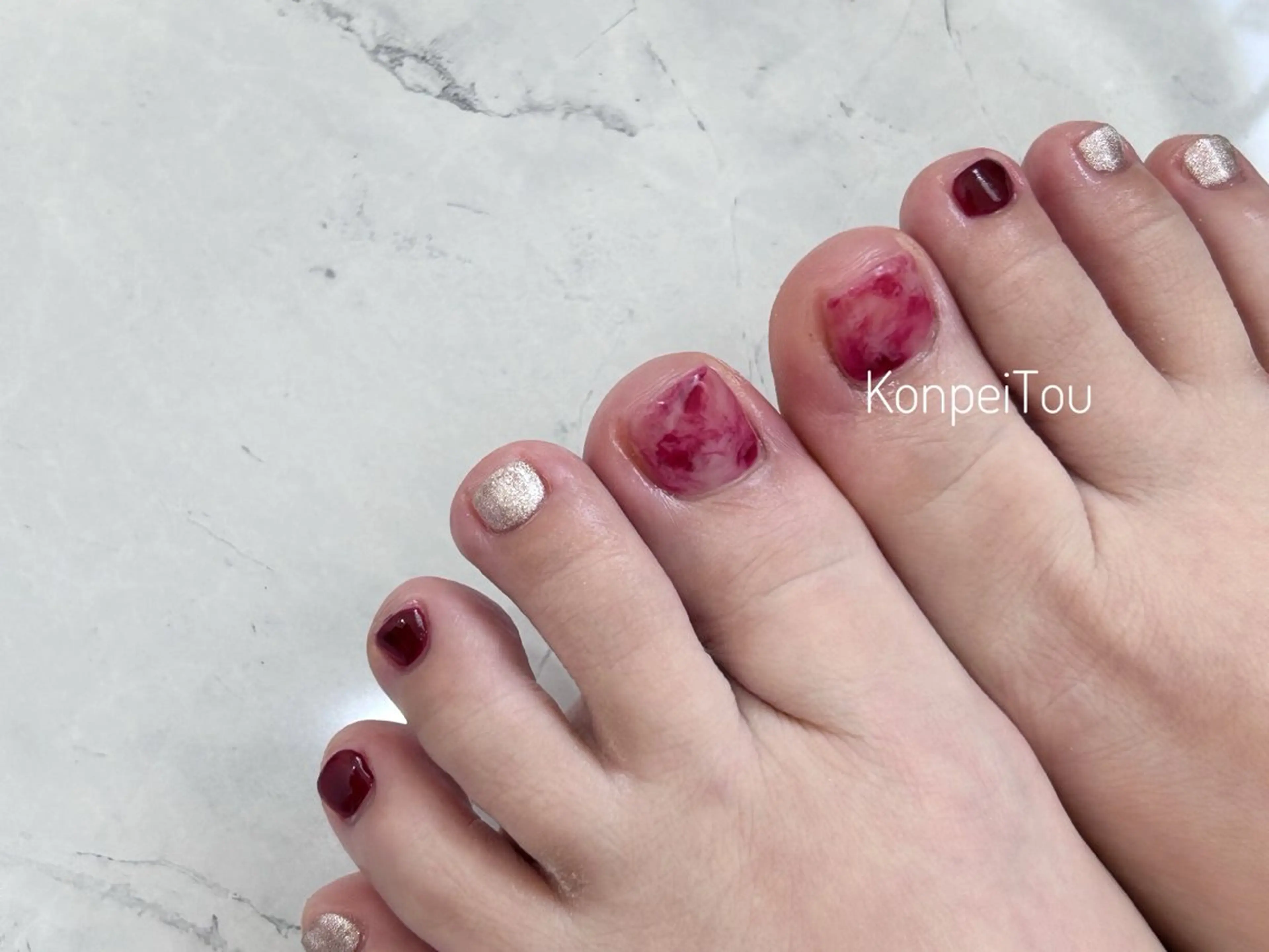ネイル フットネイル おうちのネイルサロン konpeiTou〜こんぺいとう〜所属・おうちのネイルサロン KonpeiTouのネイルデザイン