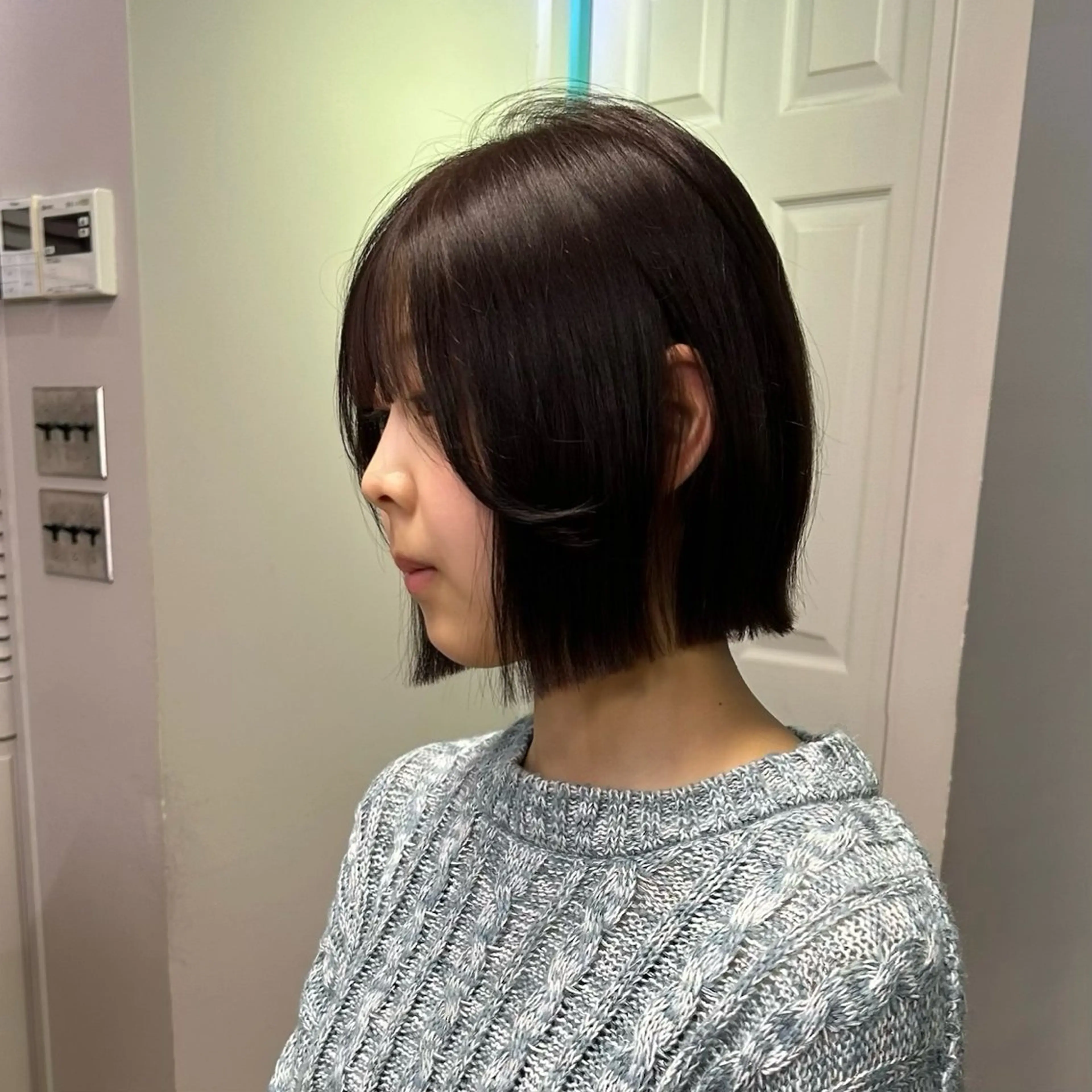 ショート 小顔に見えるボブ 透明感カラー🪽のヘアスタイル