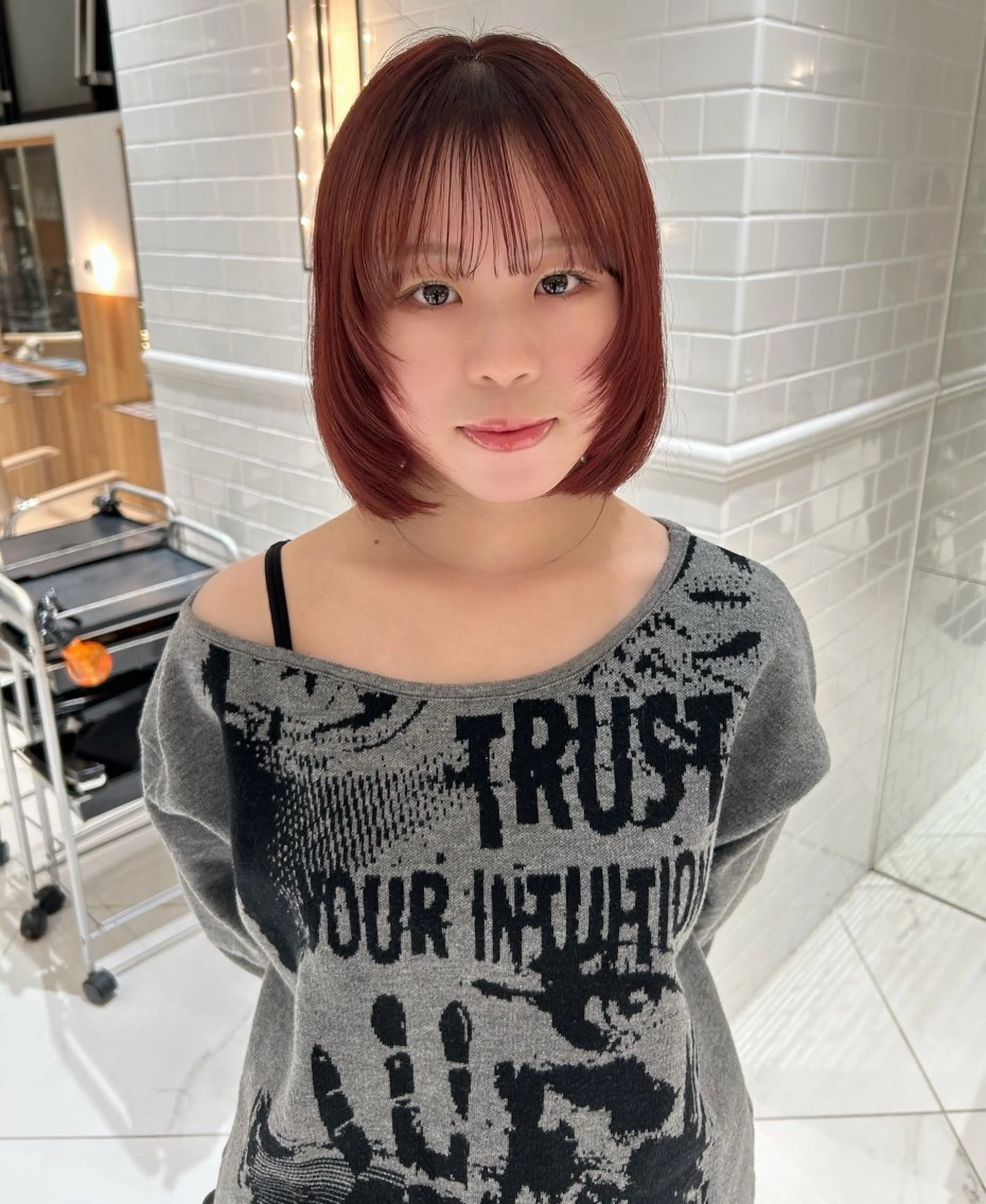 ショート カラー ブリーチ ブリーチなしカラー レッドカラー chord seventh コードセブンス所属・Manaka ☺︎のヘアスタイル