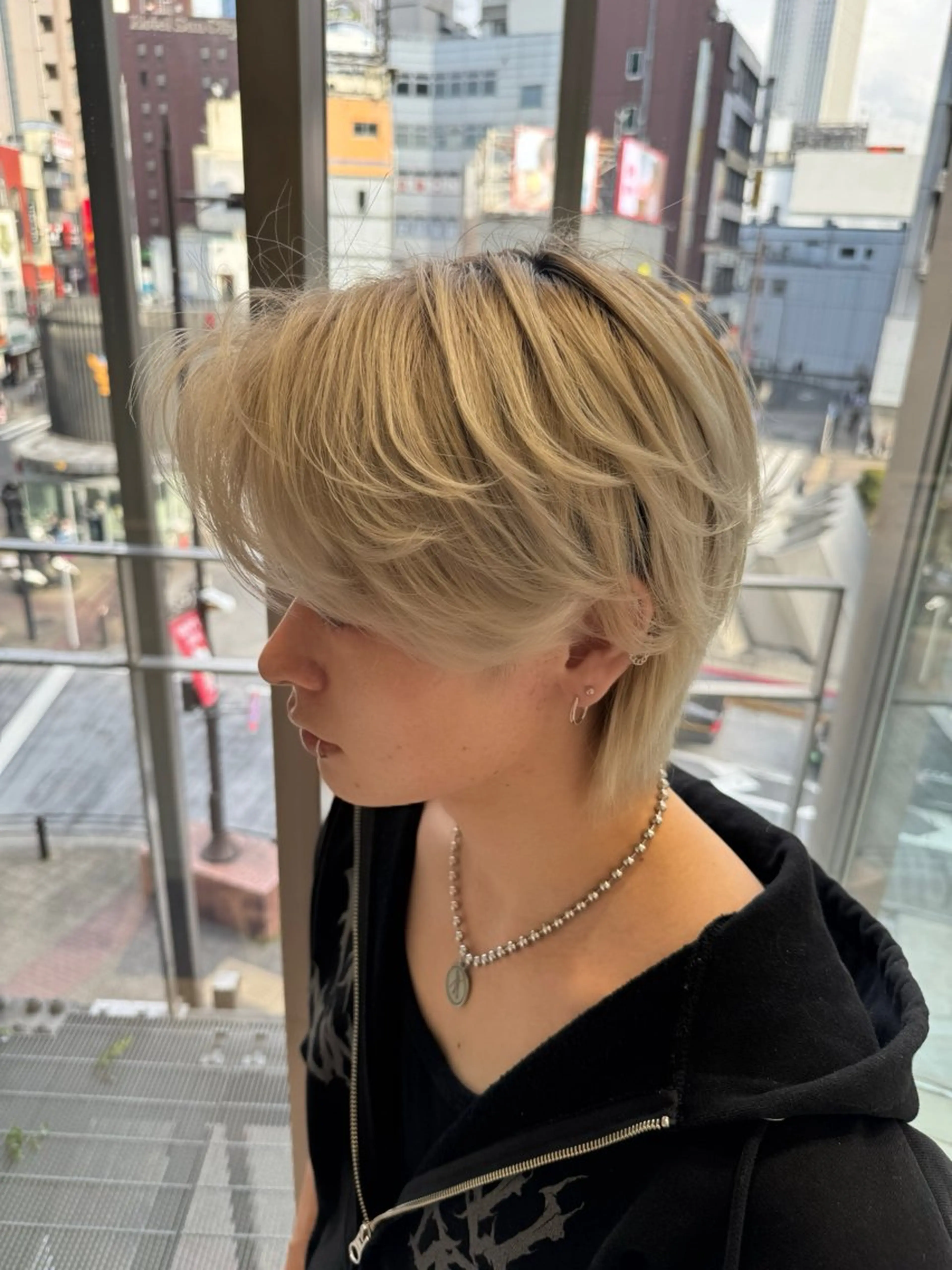 メンズ センターパート メンズウルフカット ウルフカット 曲がる縮毛/カルマパ ーマ/池袋/横村大全のヘアスタイル