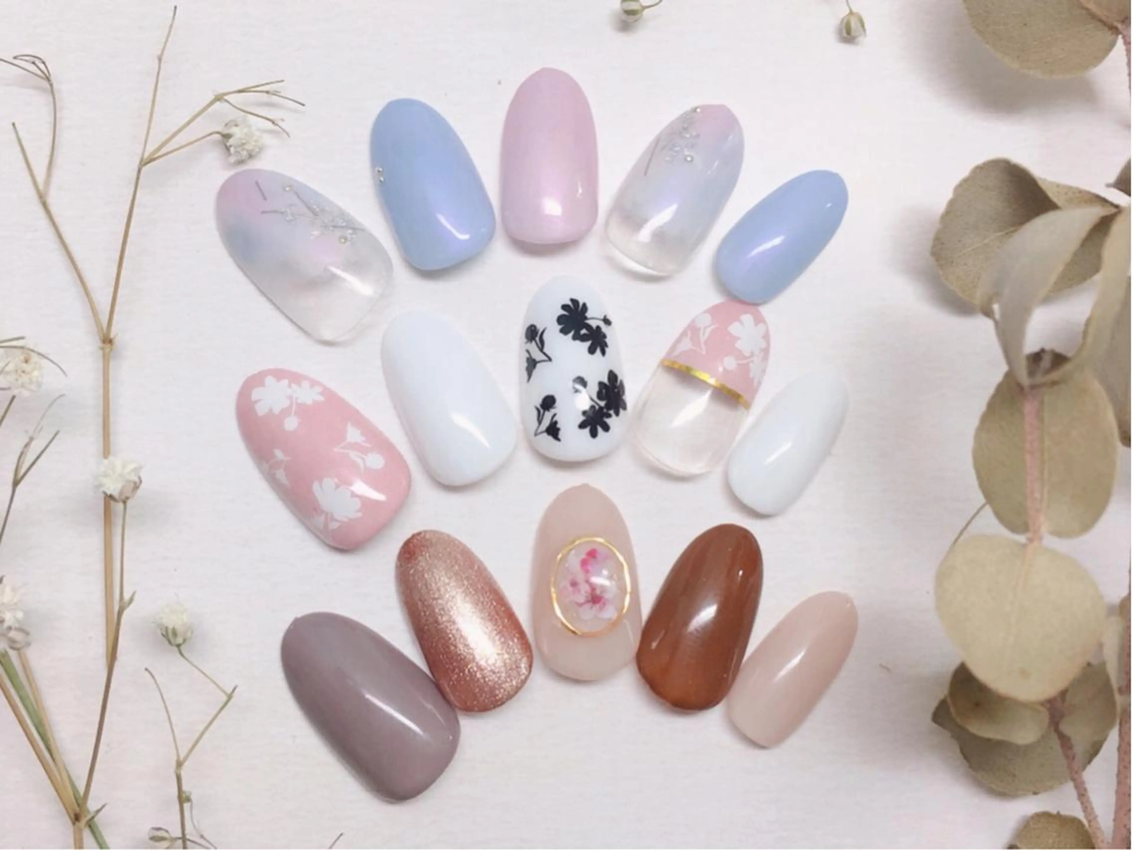 ネイル フラワーネイル パステルネイル シンプルネイル 春ネイル Nail lieNのネイルデザイン