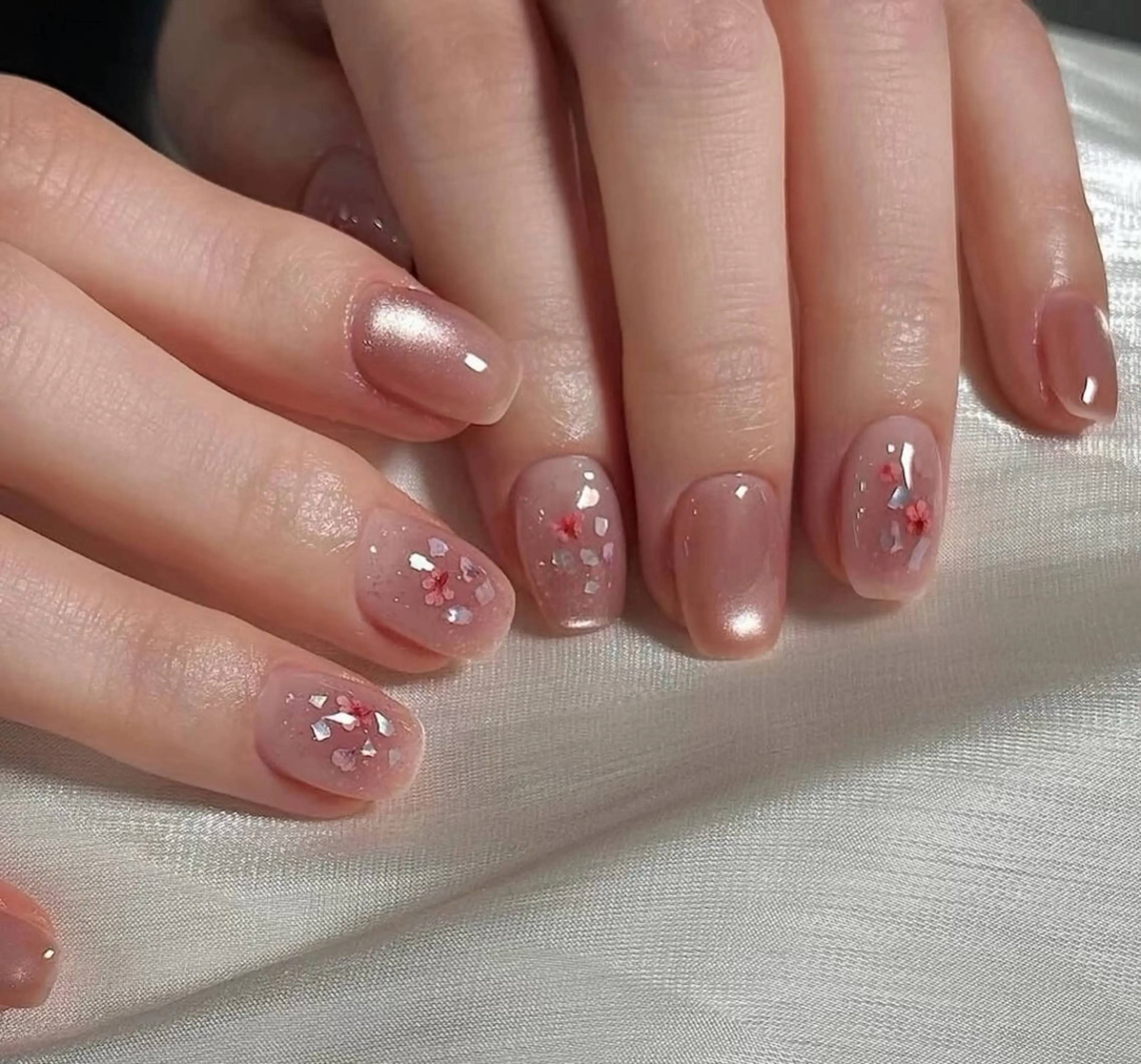 ネイル チークネイル 長さ出し フレンチネイル ガーリー 韓国ネイル sun nail池袋 モデル募集のネイルデザイン