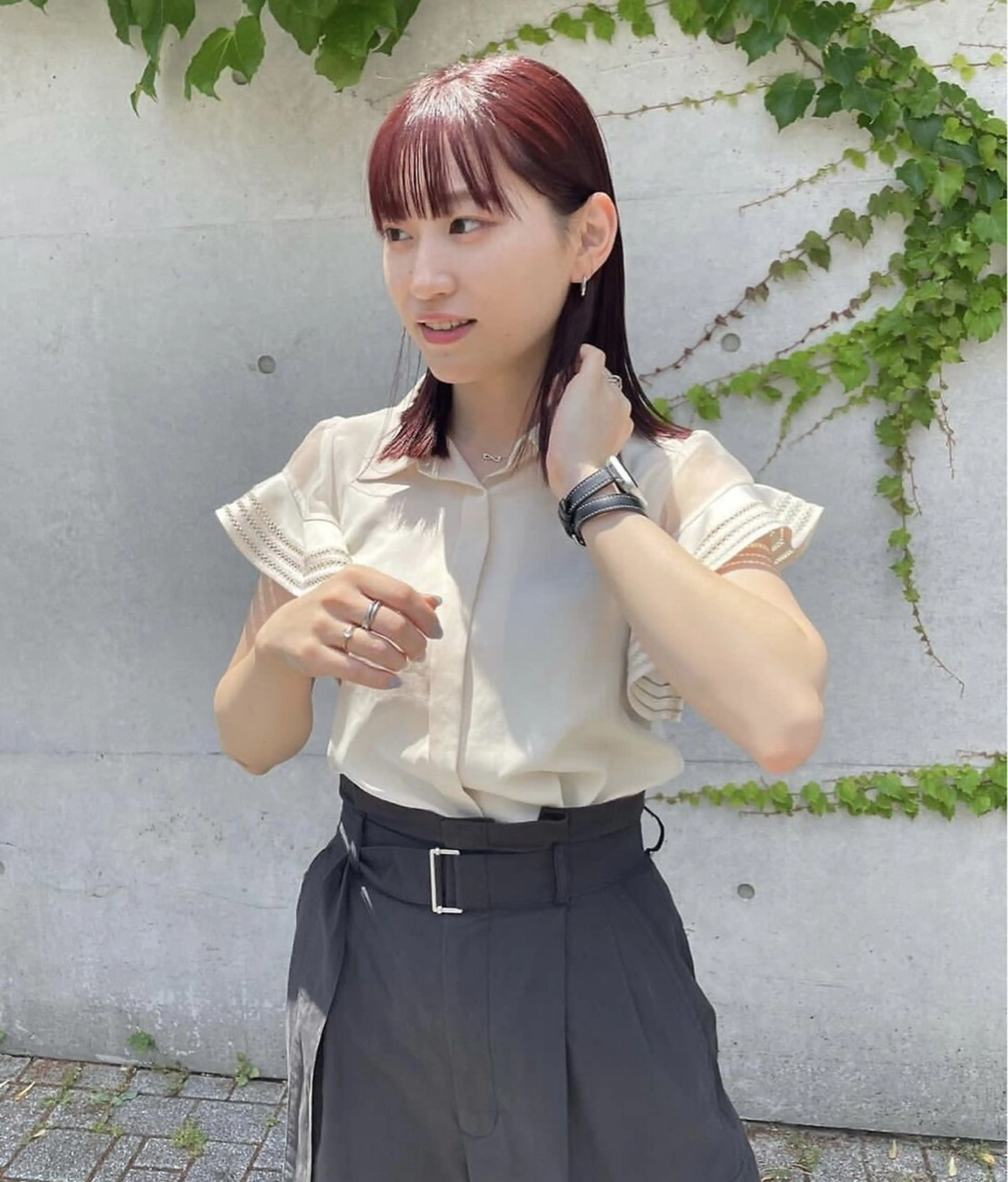 セミロング カラー ブリーチ ダブルカラー ブリーチなしカラー カット ヘアカラー トリートメント ボブ/透明感カラー EMIRIのヘアスタイル