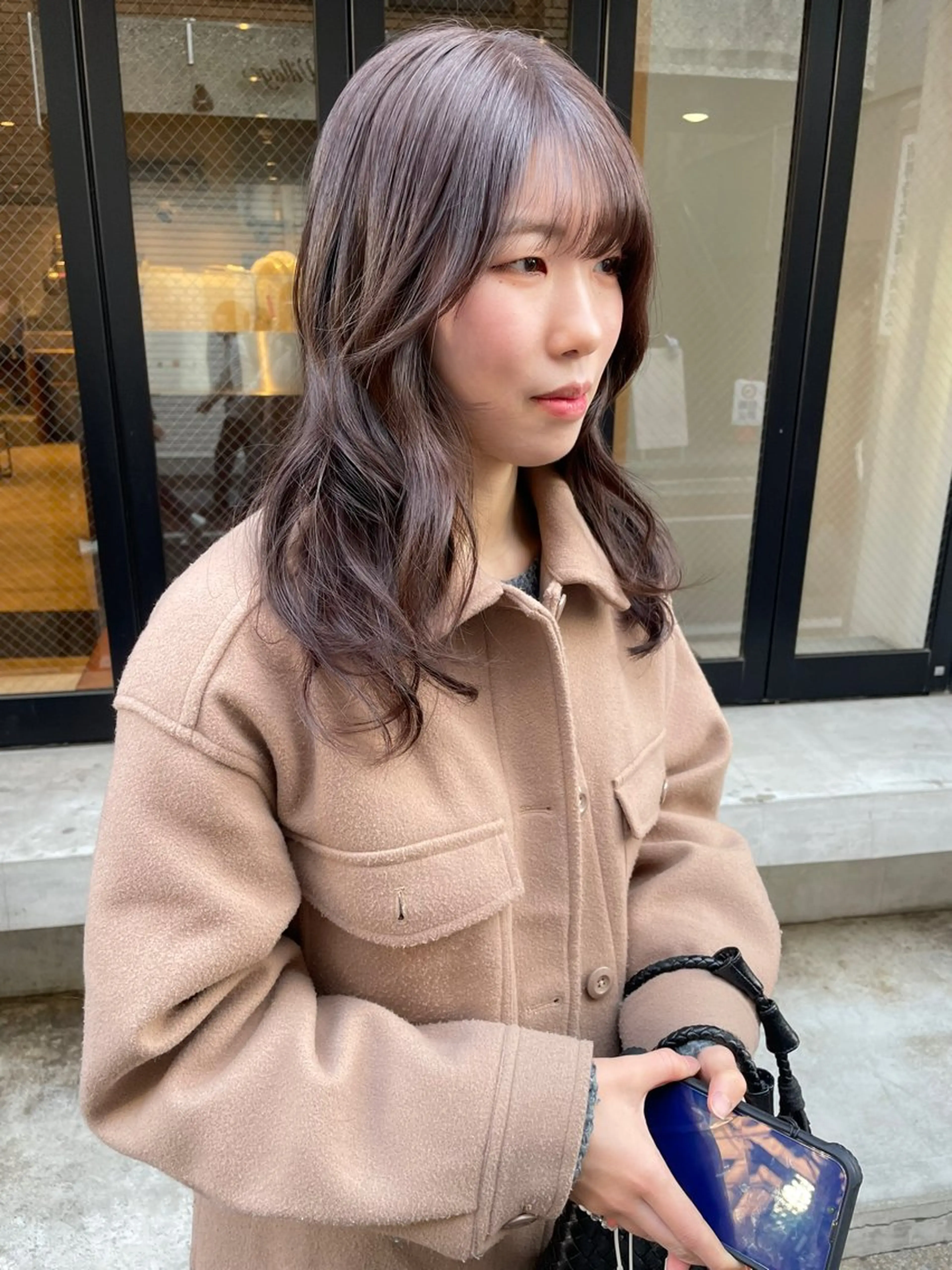 セミロング カラー カット ヘアカラー トリートメント 🩰オリーブ/ ベージュ松本咲花🩰のヘアスタイル