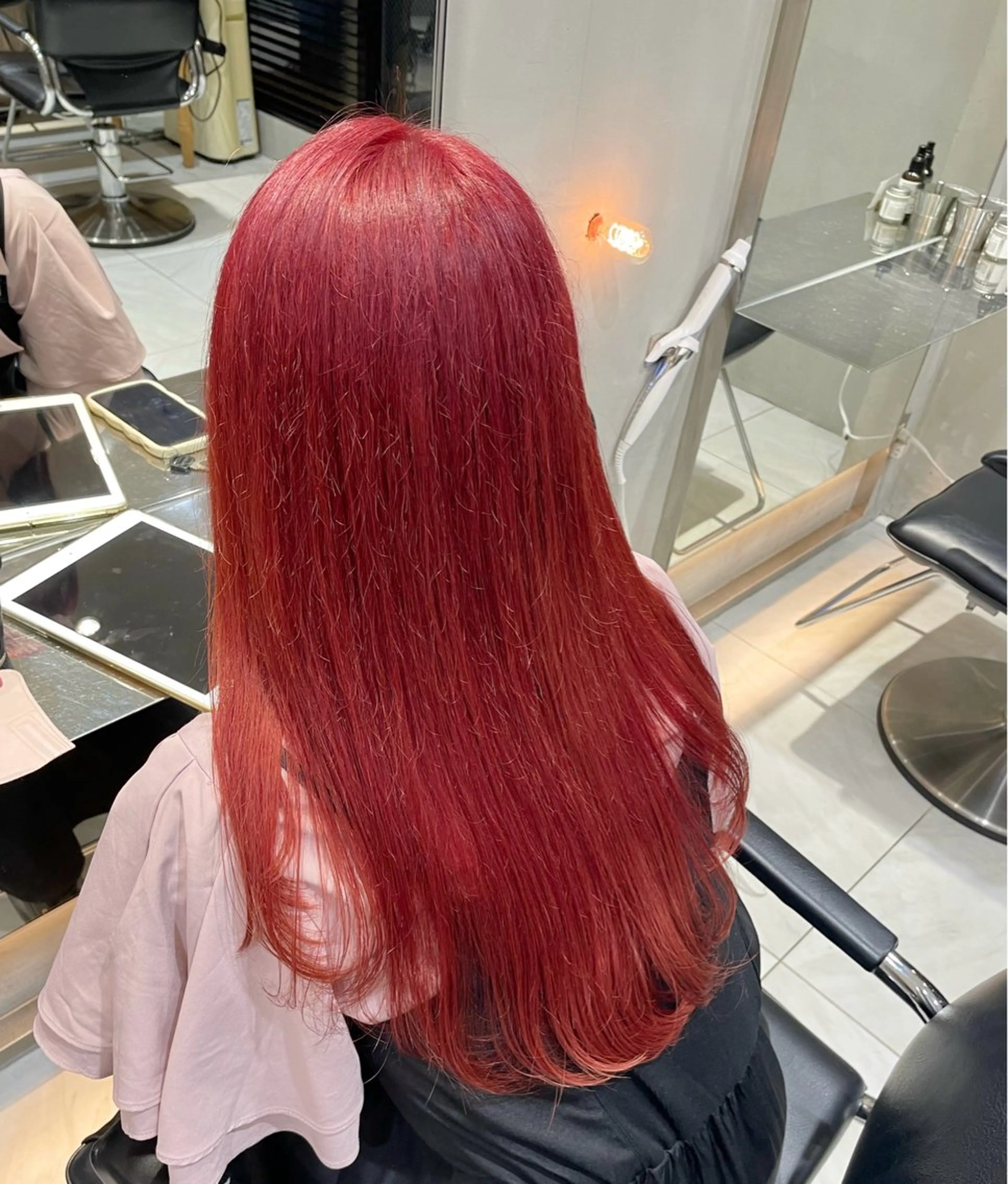 ロング カラー ヘアアレンジ ブリーチ ピンクカラー 艶髪/レイヤーカット 🐣misakiのヘアスタイル