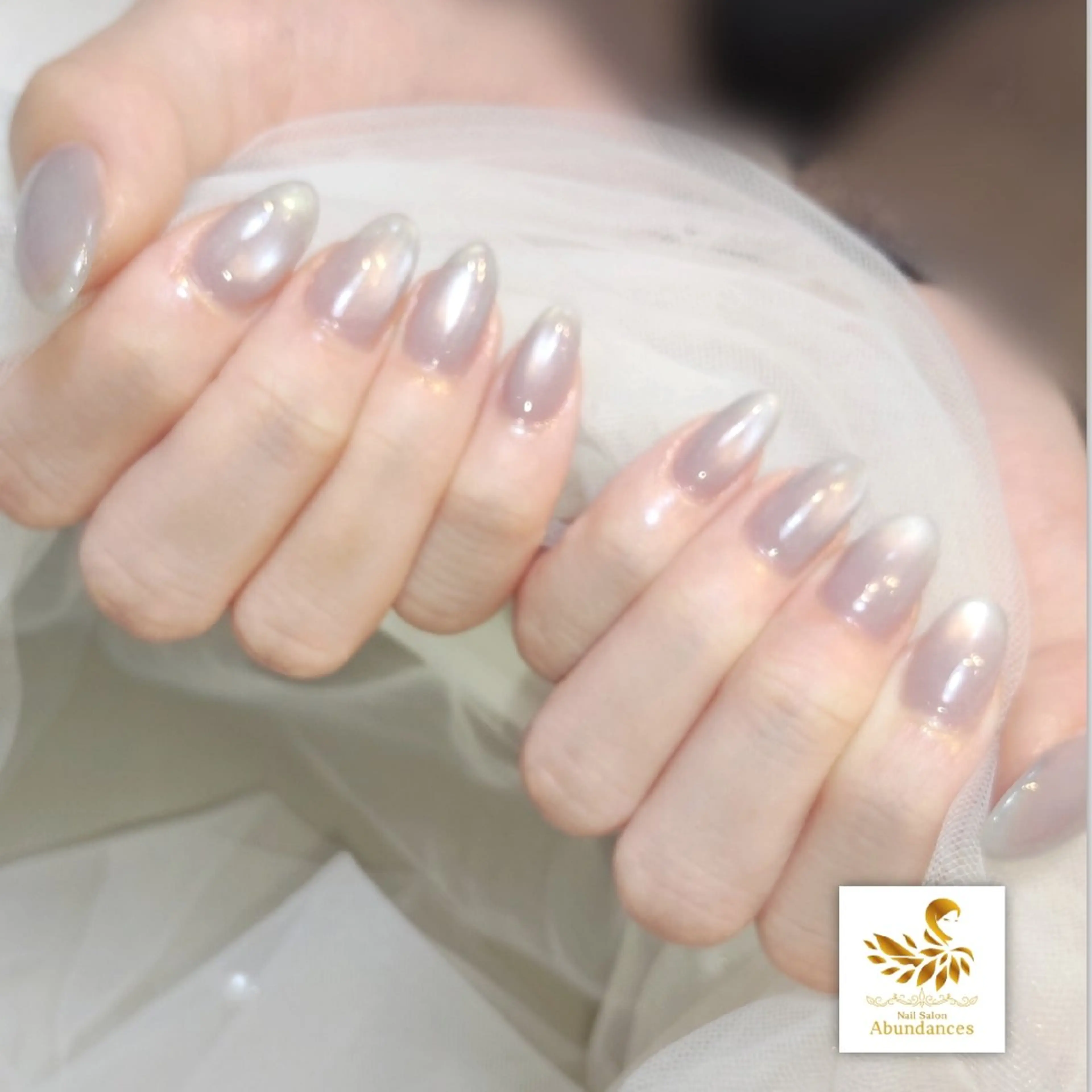 ネイル ブルー 氷ネイル・うるうるネイル マグネットネイル シルバー ハンドネイル 完全予約制個室サロン Abundancesのネイルデザイン