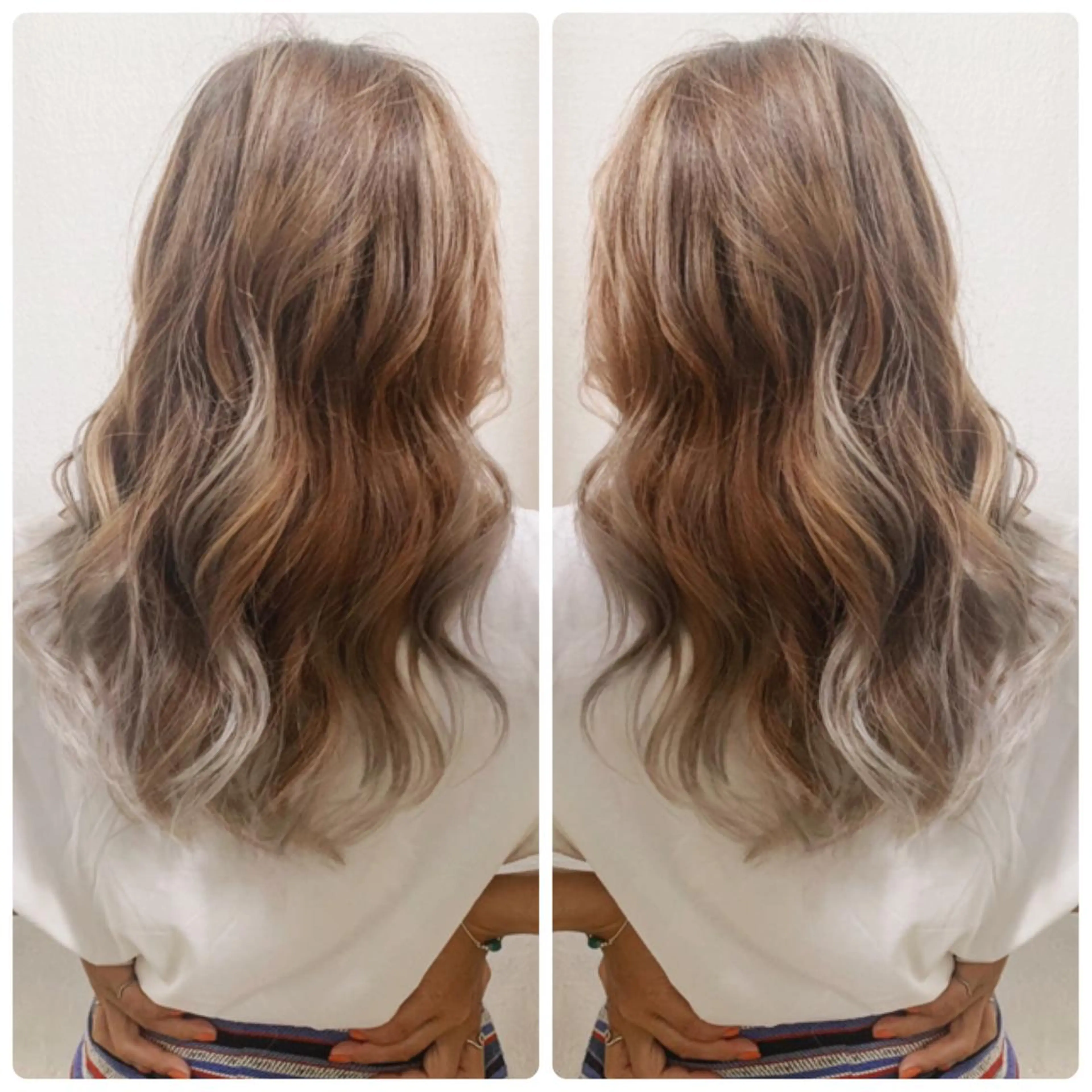 セミロング カラー アッシュ バレイヤージュ ブリーチ デザインカラー グレージュ カット ヘアカラー トリートメント 京都大人女性ショート 徒歩1分/秋山のヘアスタイル