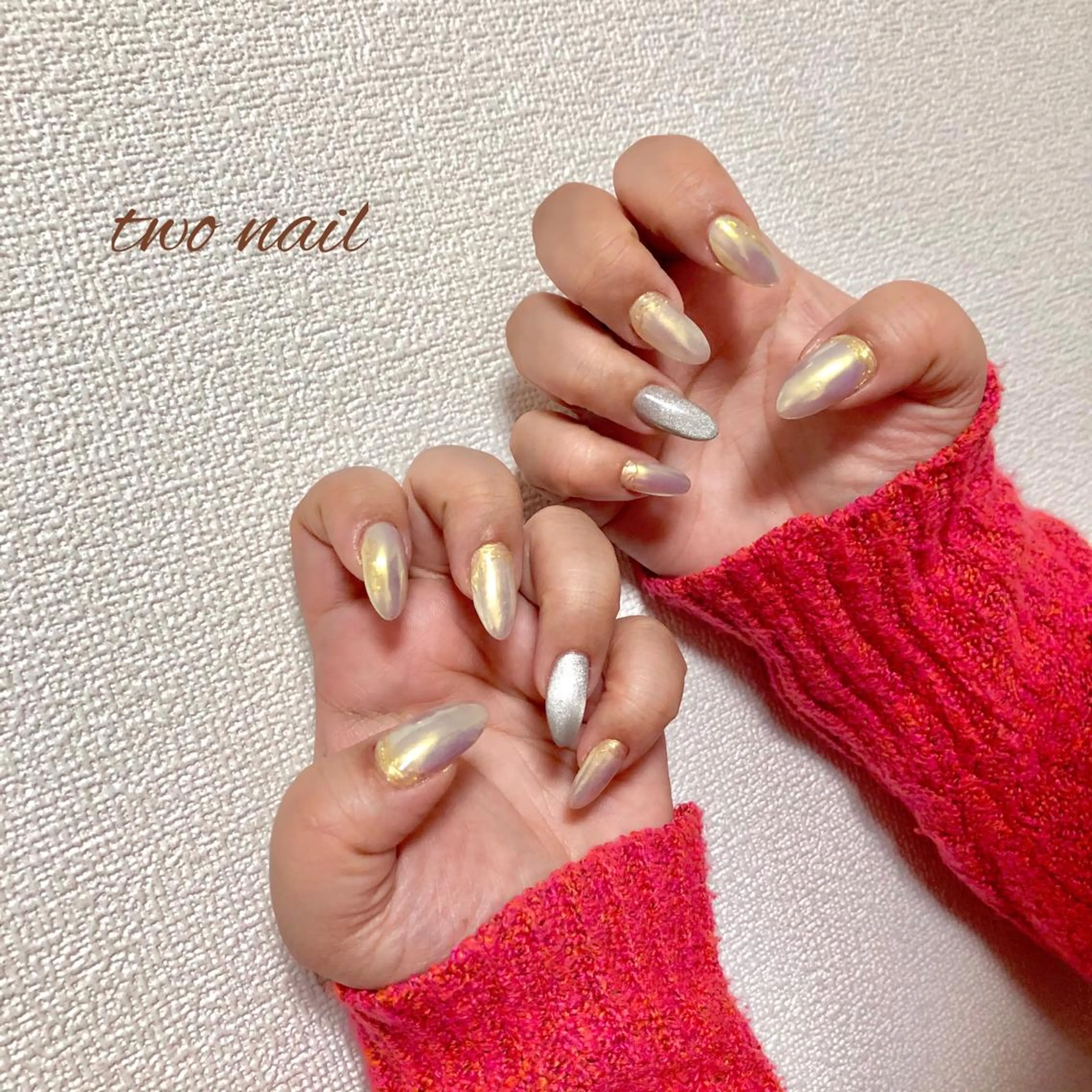 ネイル アートネイル オーロラネイル フットネイル ハート マグネットネイル two nailのネイルデザイン