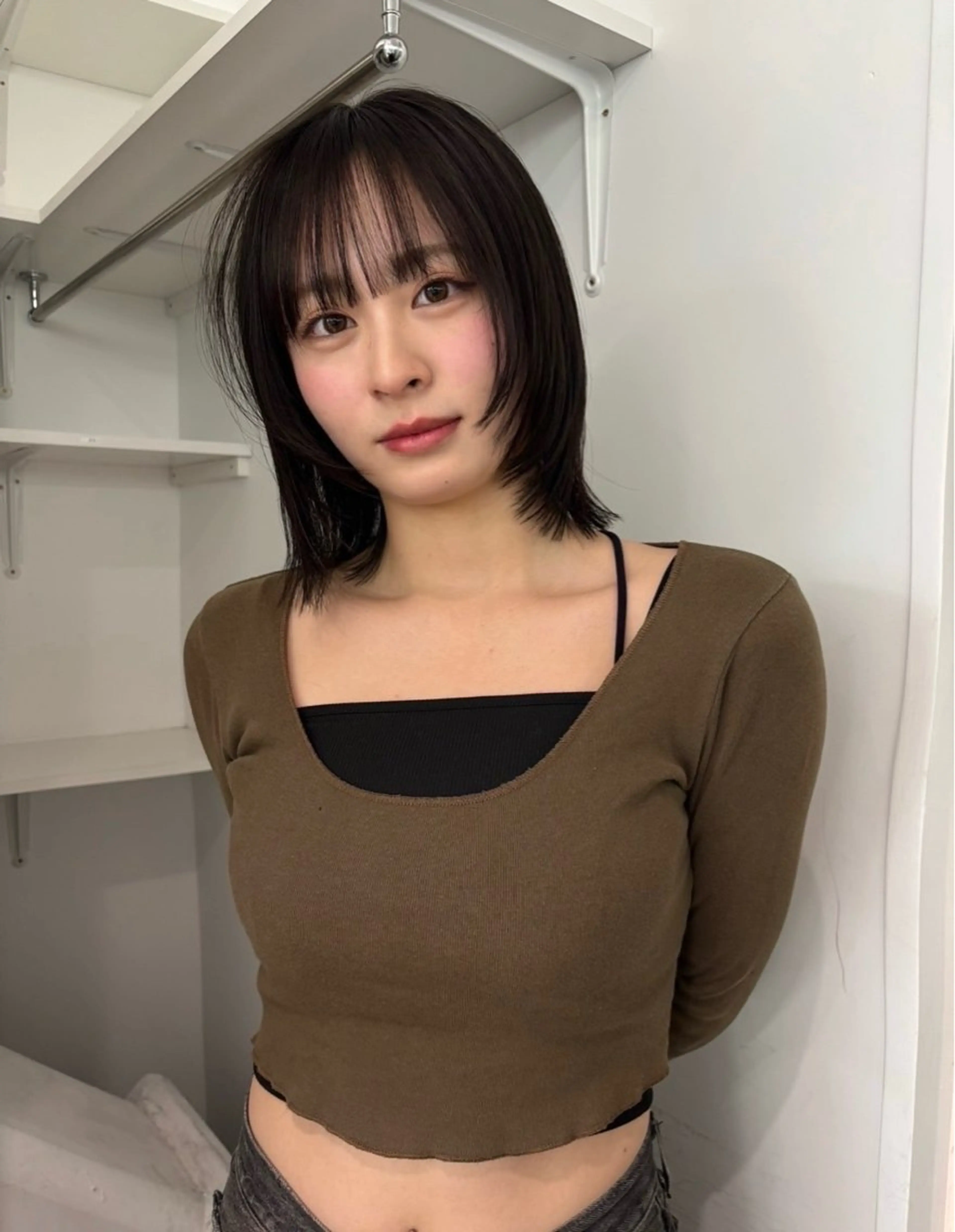 ミディアム 顔まわりレイヤー レイヤーカット 日吉／レイヤー／ 髪質改善／iatoのヘアスタイル