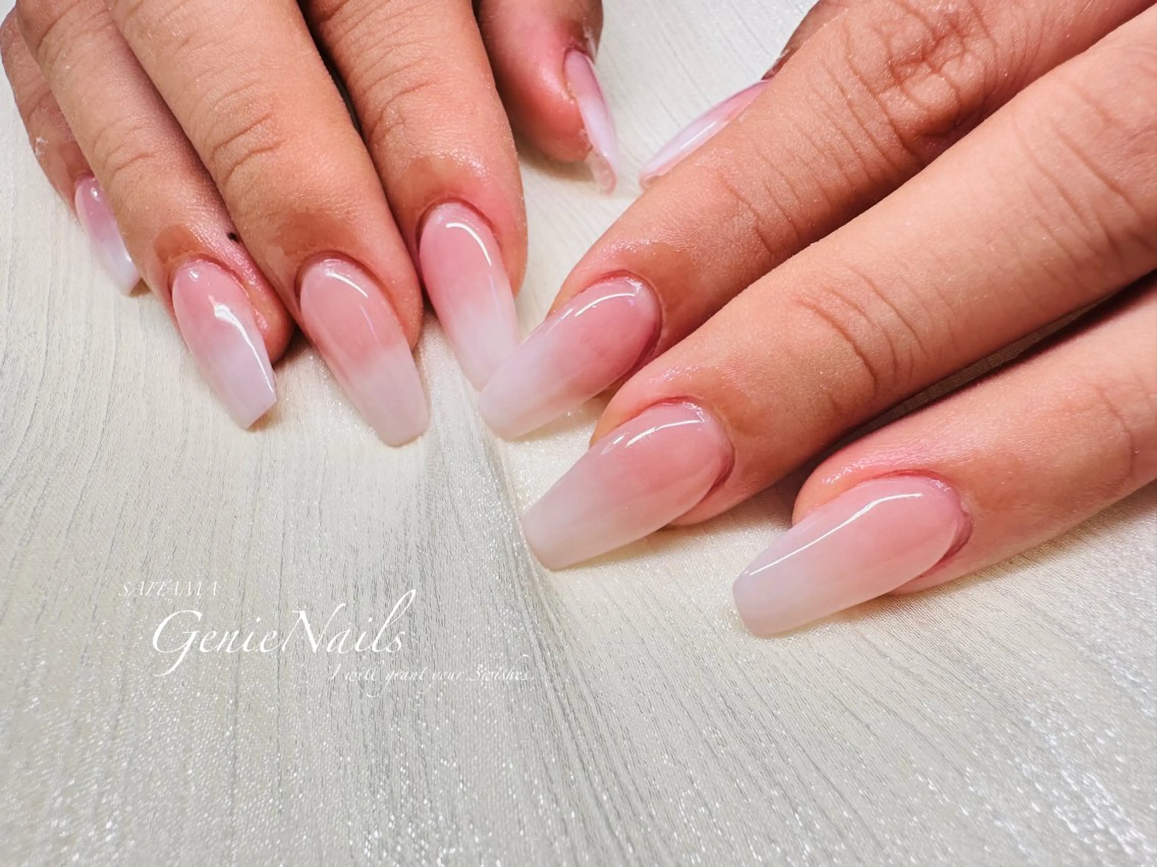 メンズ ネイル アートネイル 長さ出し 氷ネイル・うるうるネイル ロングネイル 持ち込み Genie Nailsのネイルデザイン