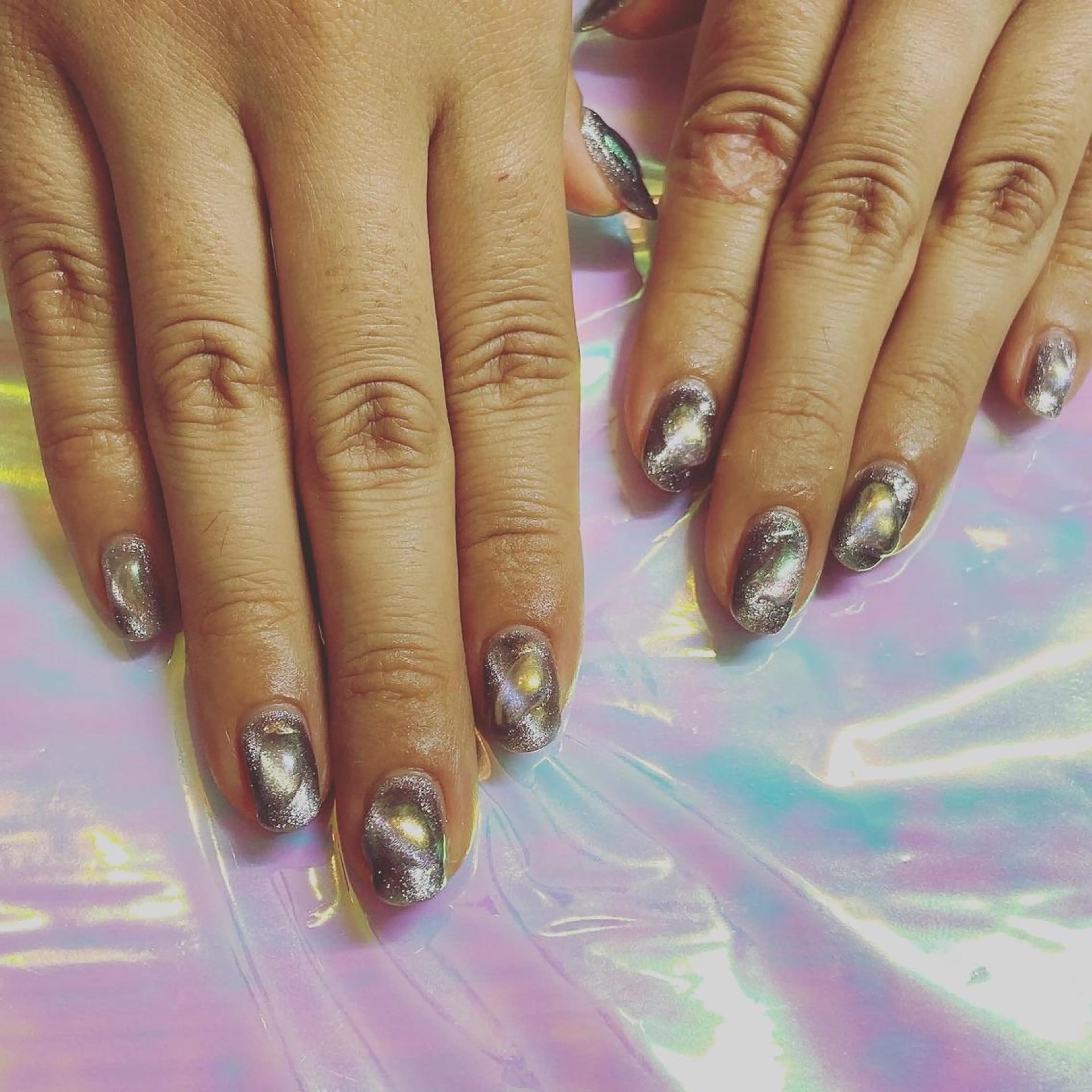 ネイル オーロラネイル マグネットネイル ぷっくりネイル nailbios所属・nailbios .tomo.のネイルデザイン