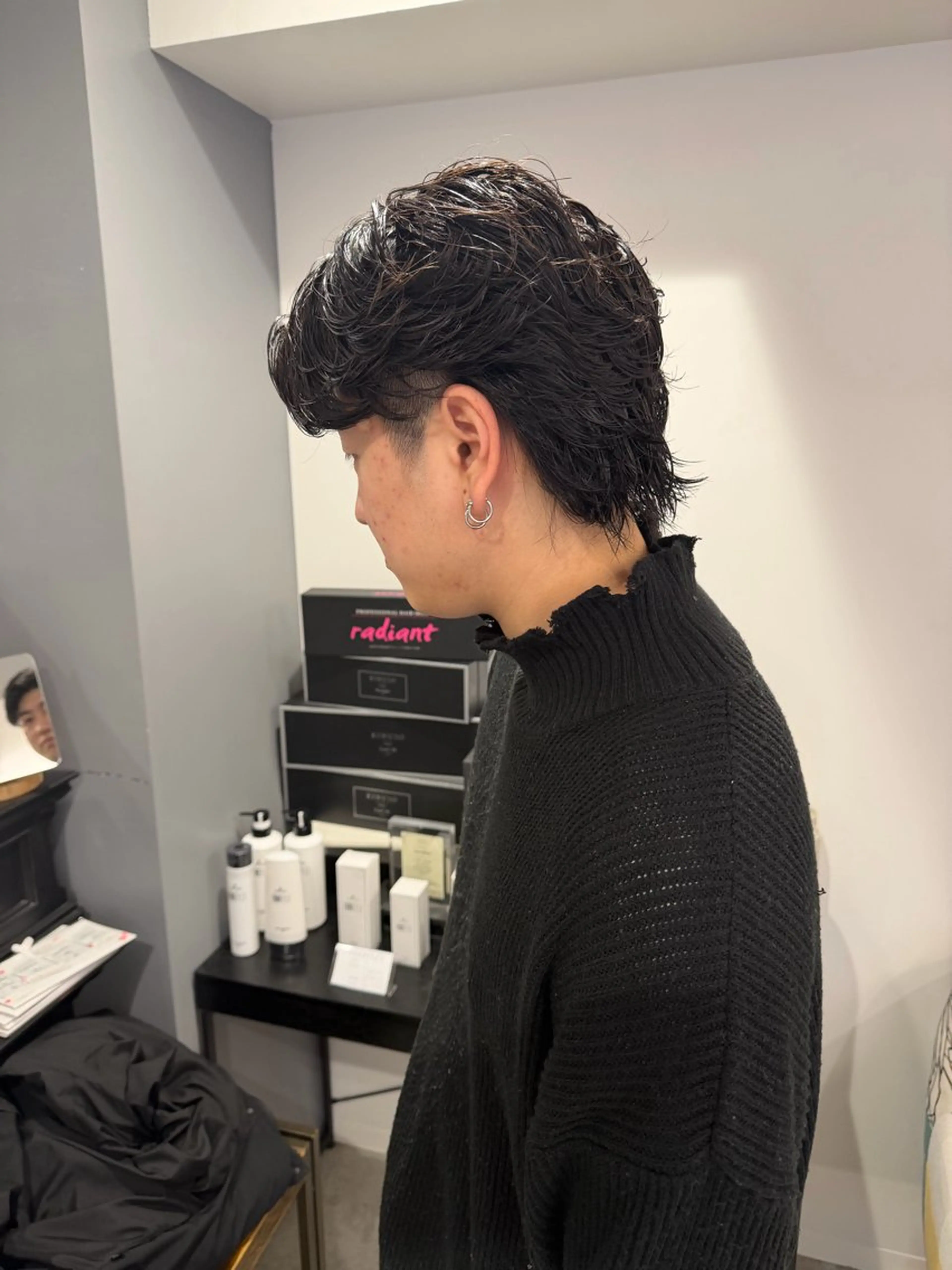 ミディアム ミディアムパーマ ウルフカット カット パーマ メンズカット/シャ ドウパーマ/KOBAのヘアスタイル