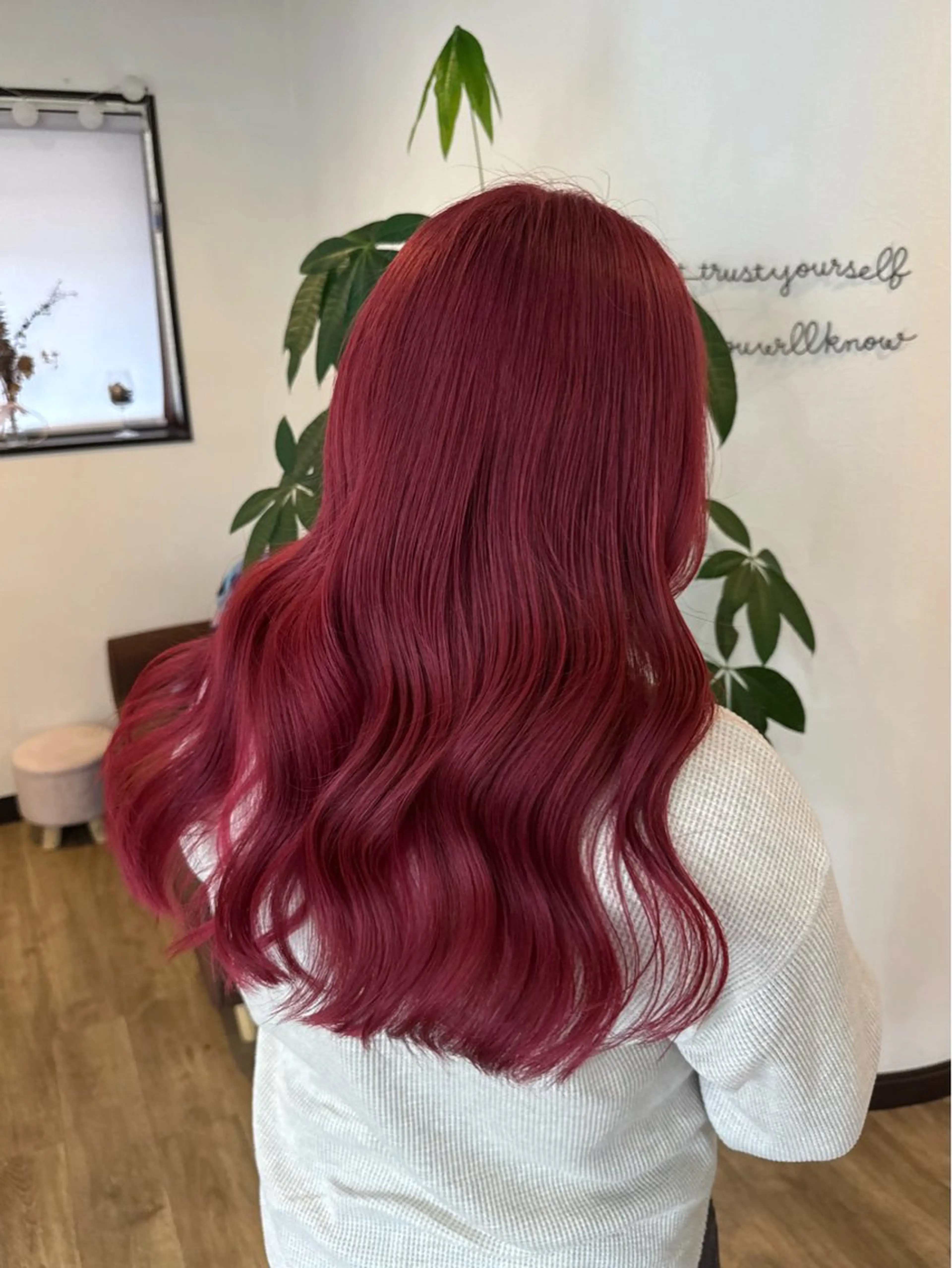 ロング カラー レッドカラー ヘアカラー トリートメント acero + hair&eyelash 幸手店【アチェロ】所属・透明感ハイライト 🌺MOMOKAのヘアスタイル