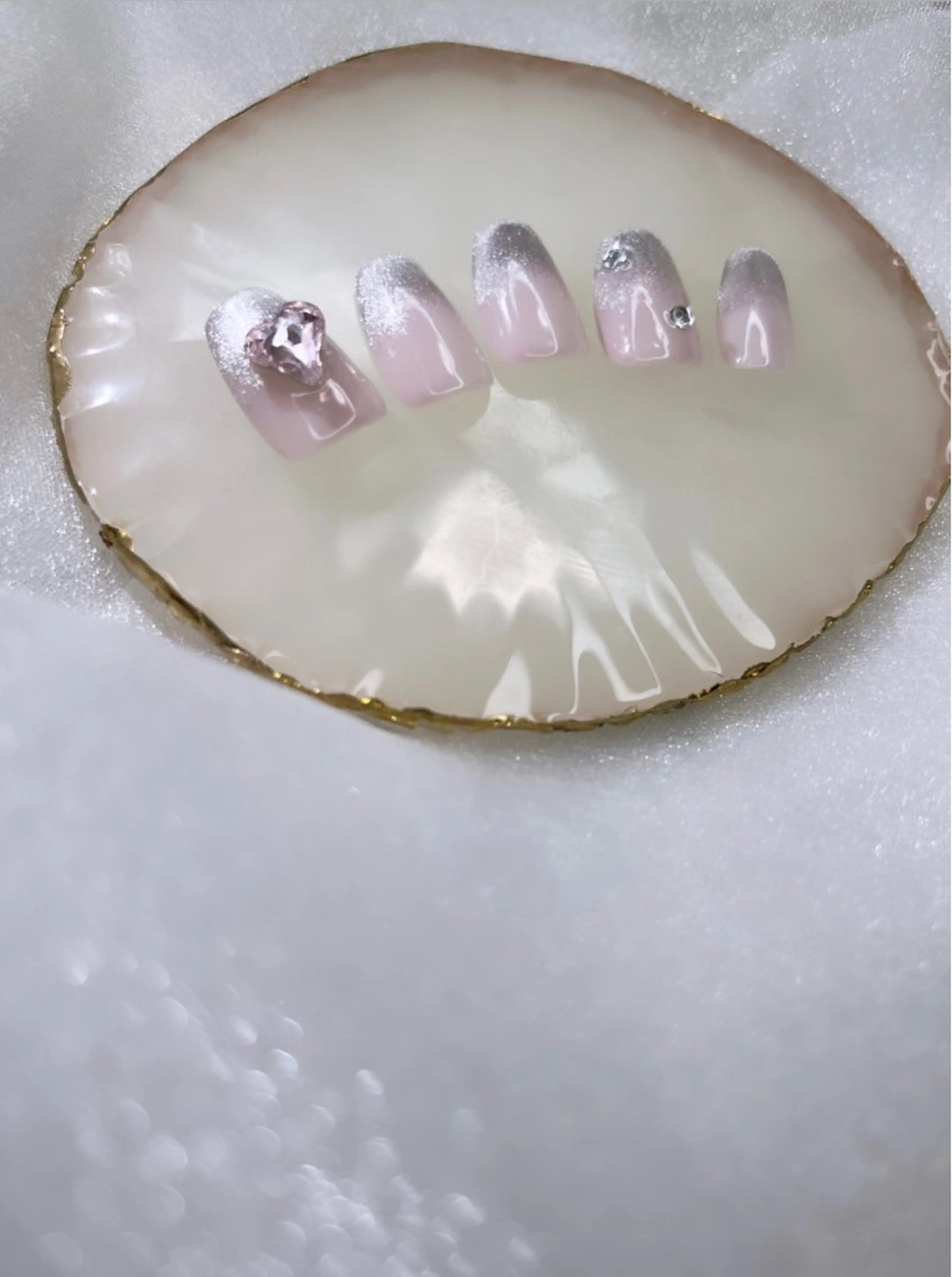 ネイル ハート マグネットネイル ストーンネイル nail salon Rai.のネイルデザイン