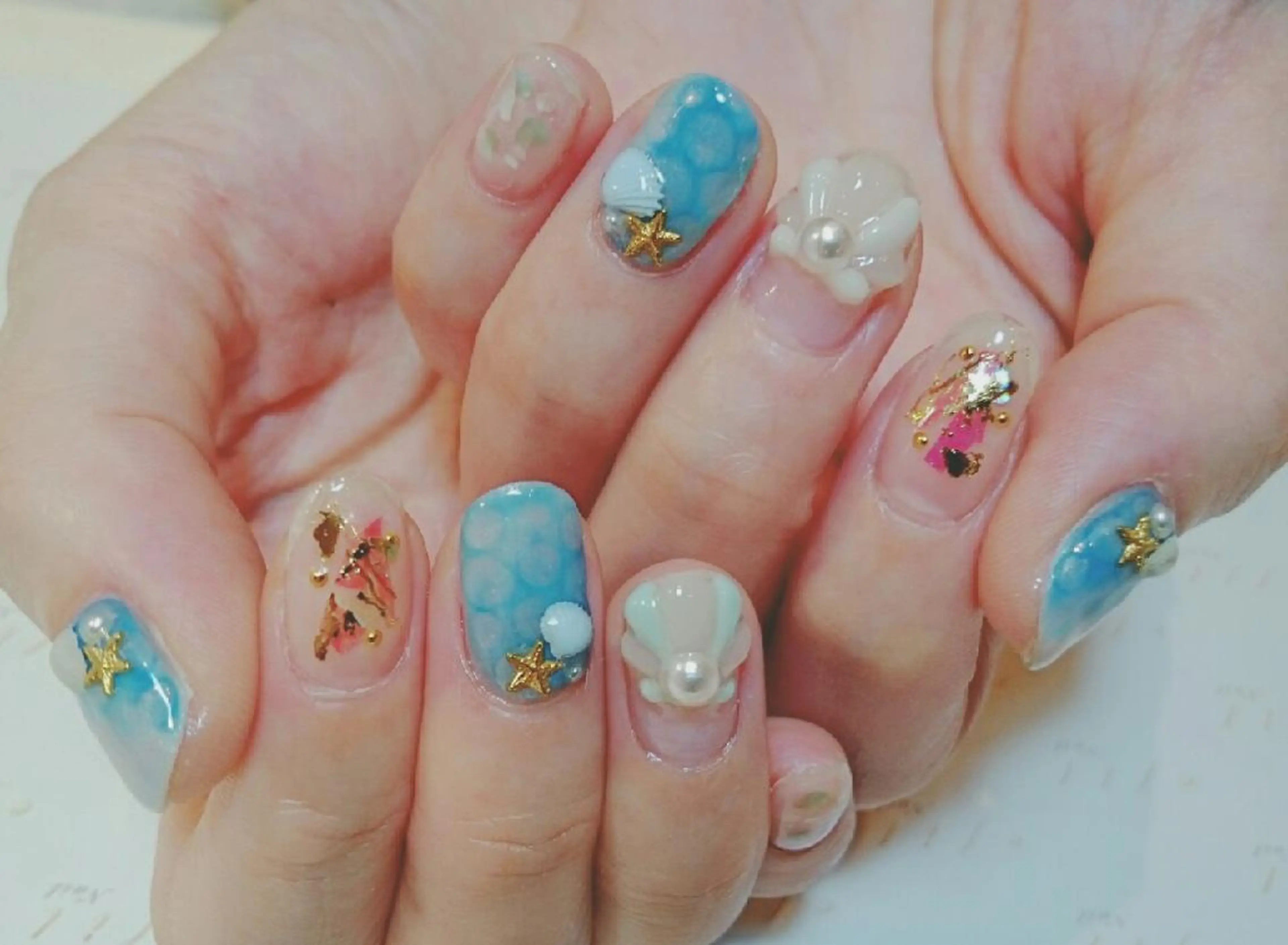 ネイル 夏ネイル みー shakushiroのネイルデザイン