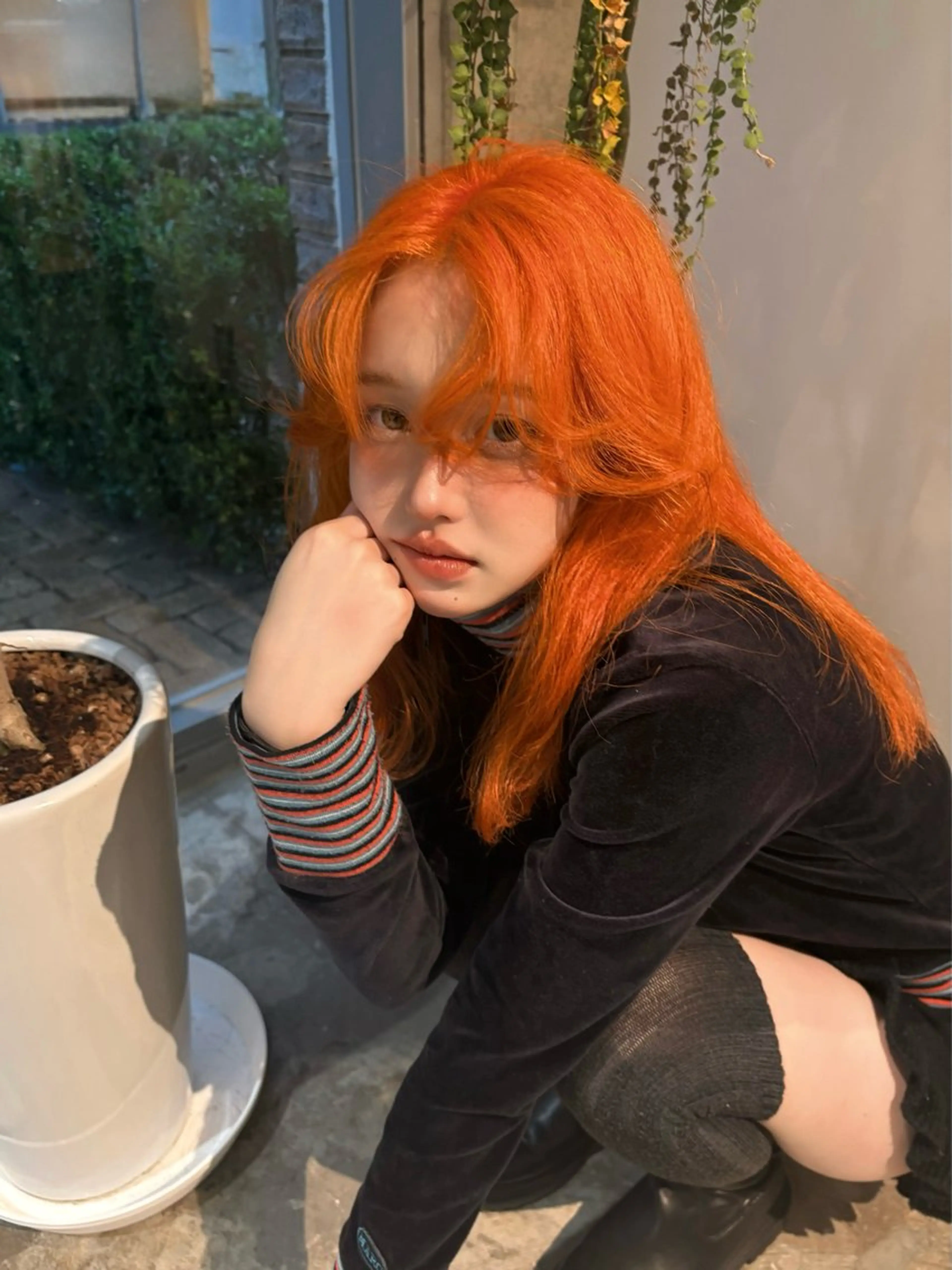 セミロング ヘアカラー トリートメント Fev YUZUのヘアスタイル