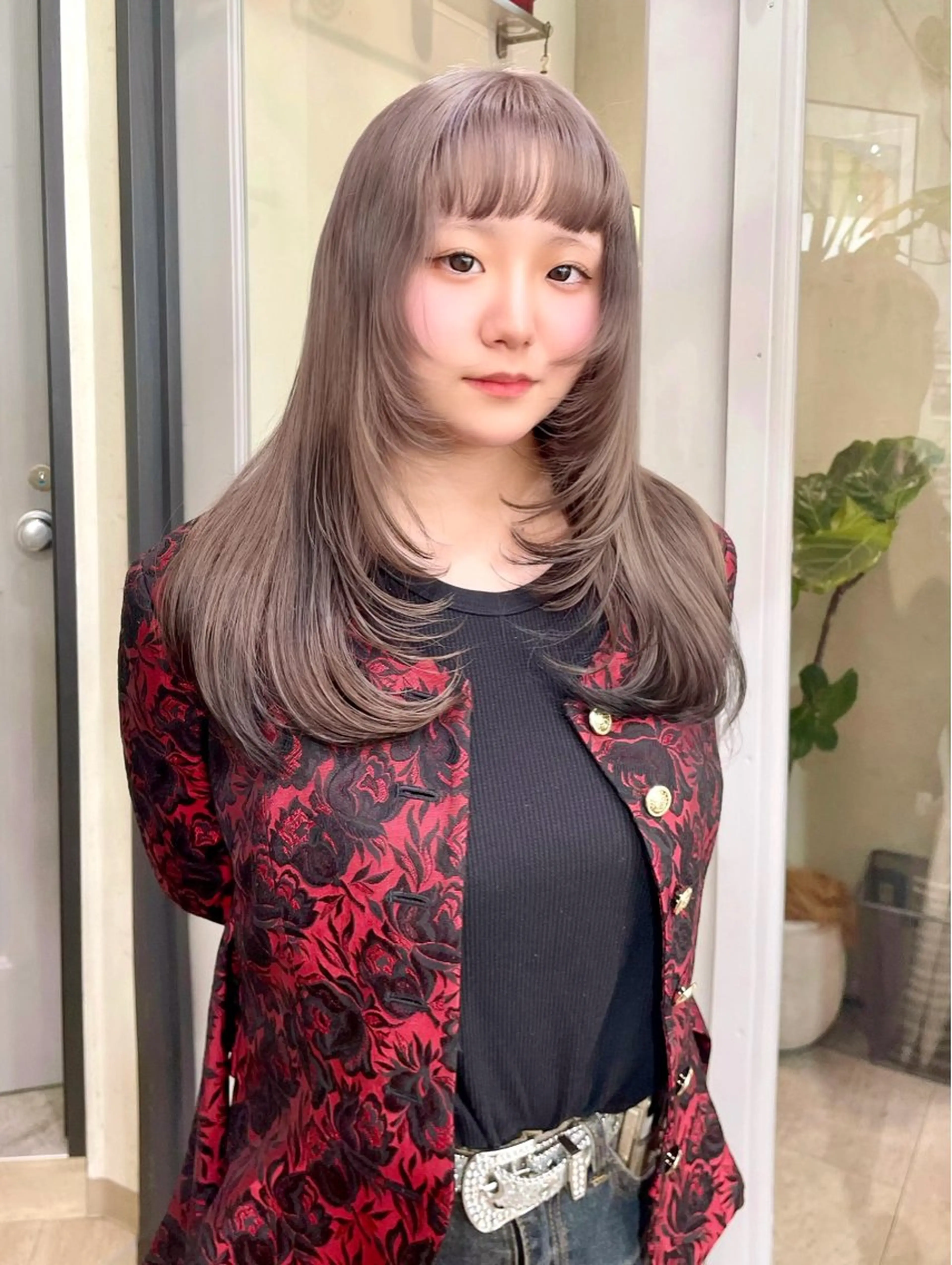 ロング カラー カット ヘアカラー トリートメント カノン/透明感カラー /酸性ストレートのヘアスタイル