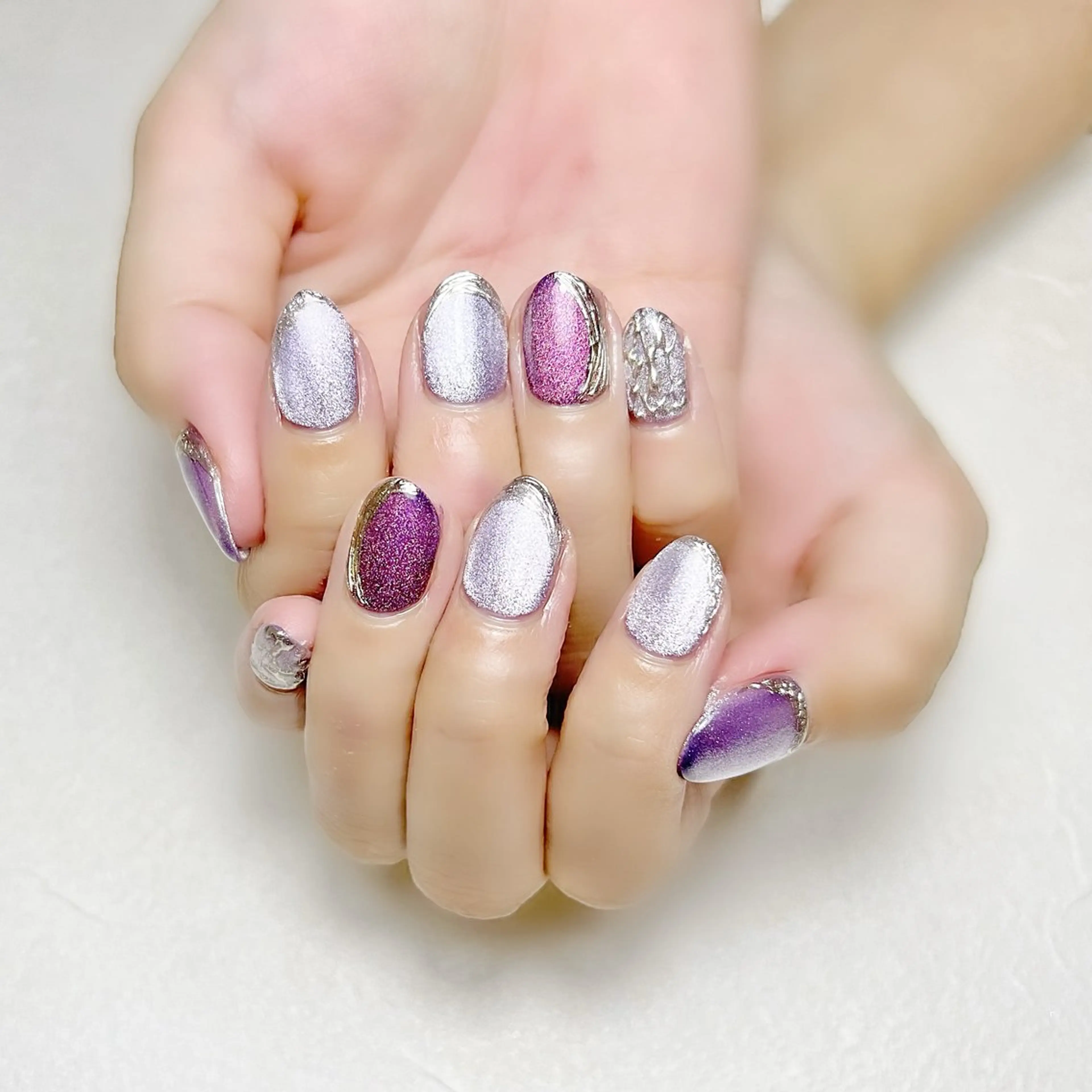 ネイル マグネットネイル ミラーネイル rouse nail RISATOのネイルデザイン