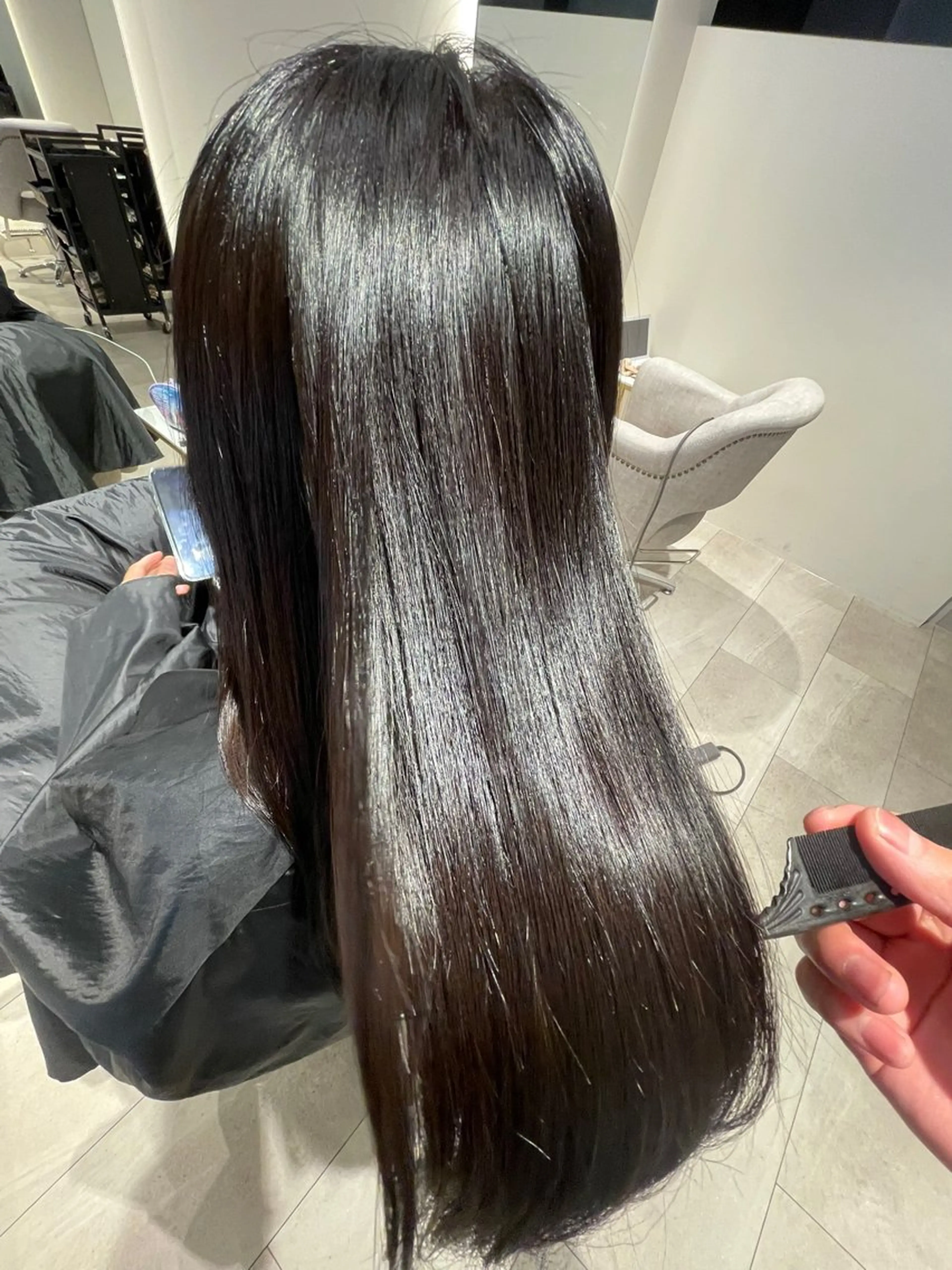 ロング 縮毛矯正 縮毛矯正 カットモデル募集✨️ 根本 彩永のヘアスタイル