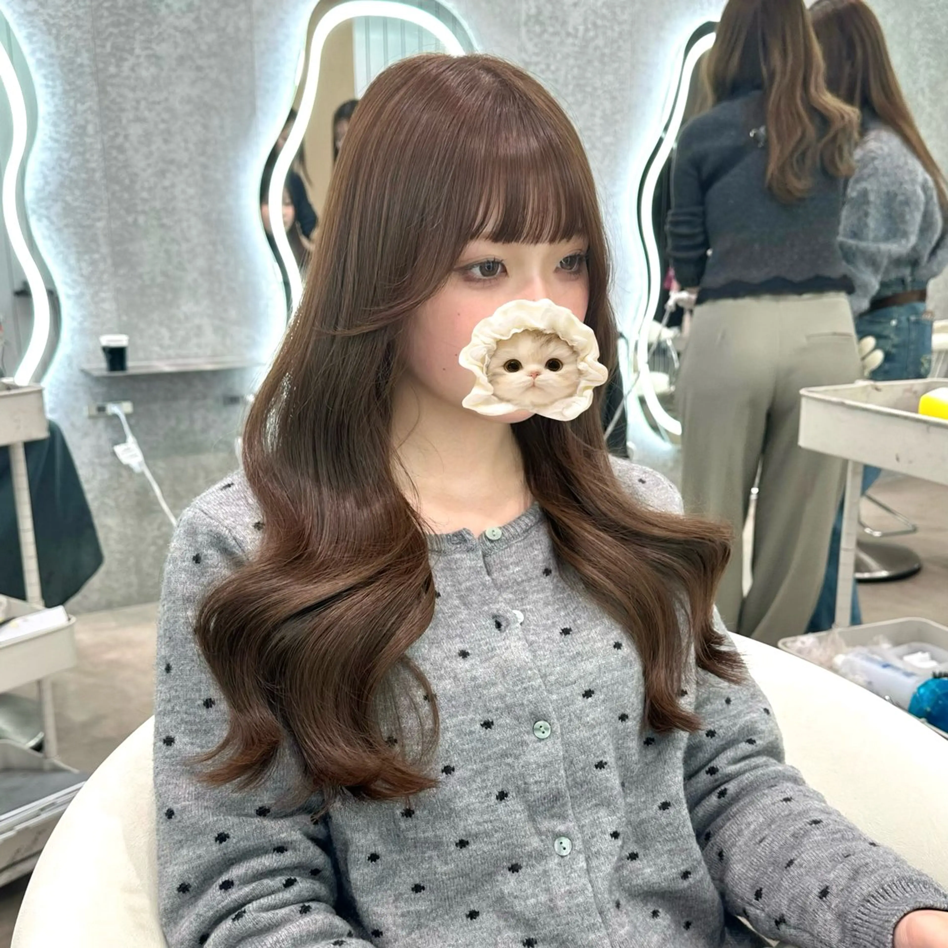 セミロング カラー ヘアアレンジ カット ヘアカラー トリートメント ブリーチなしW🎀 髪質改善/はのんのヘアスタイル