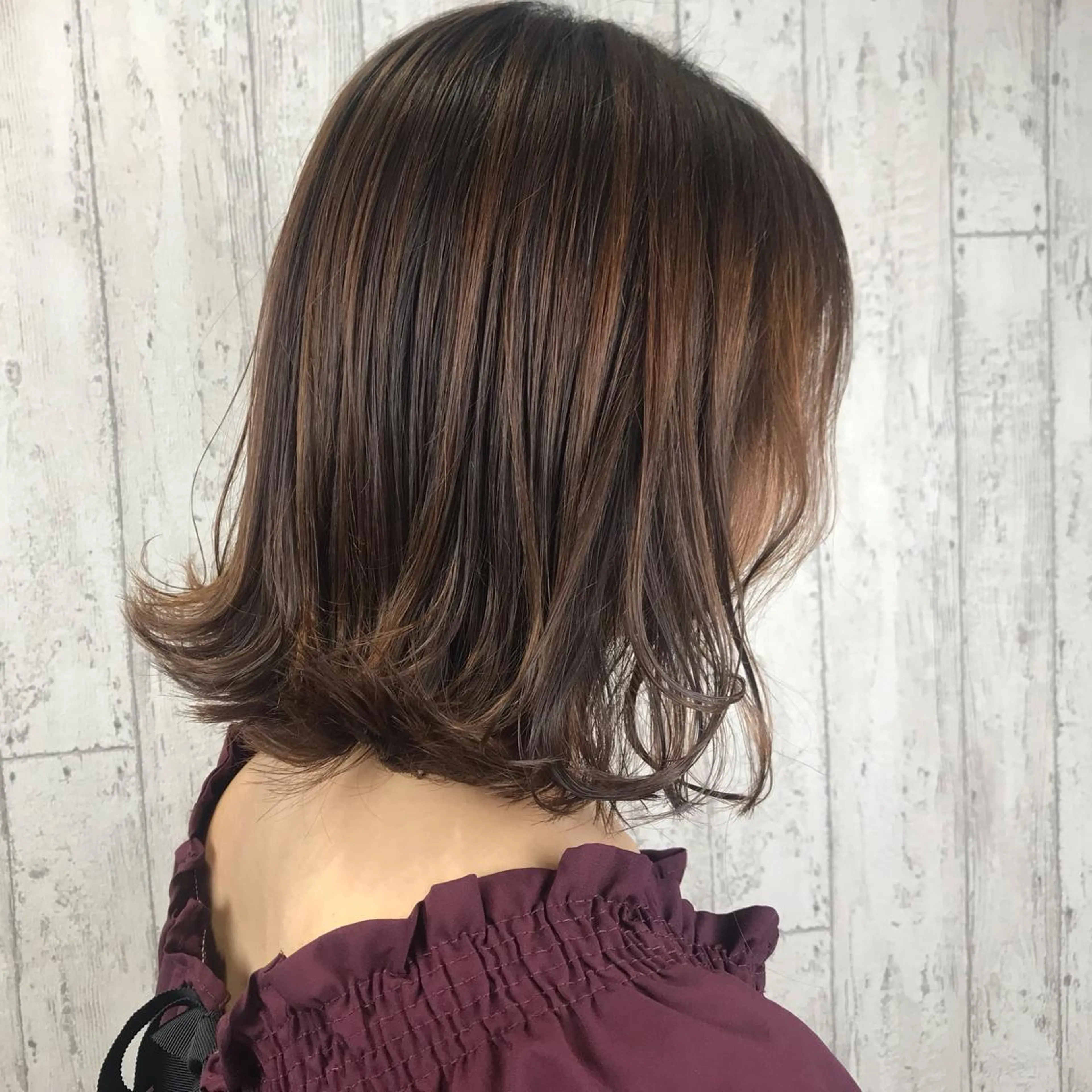 ミディアム カラー 田中 あかねのヘアスタイル